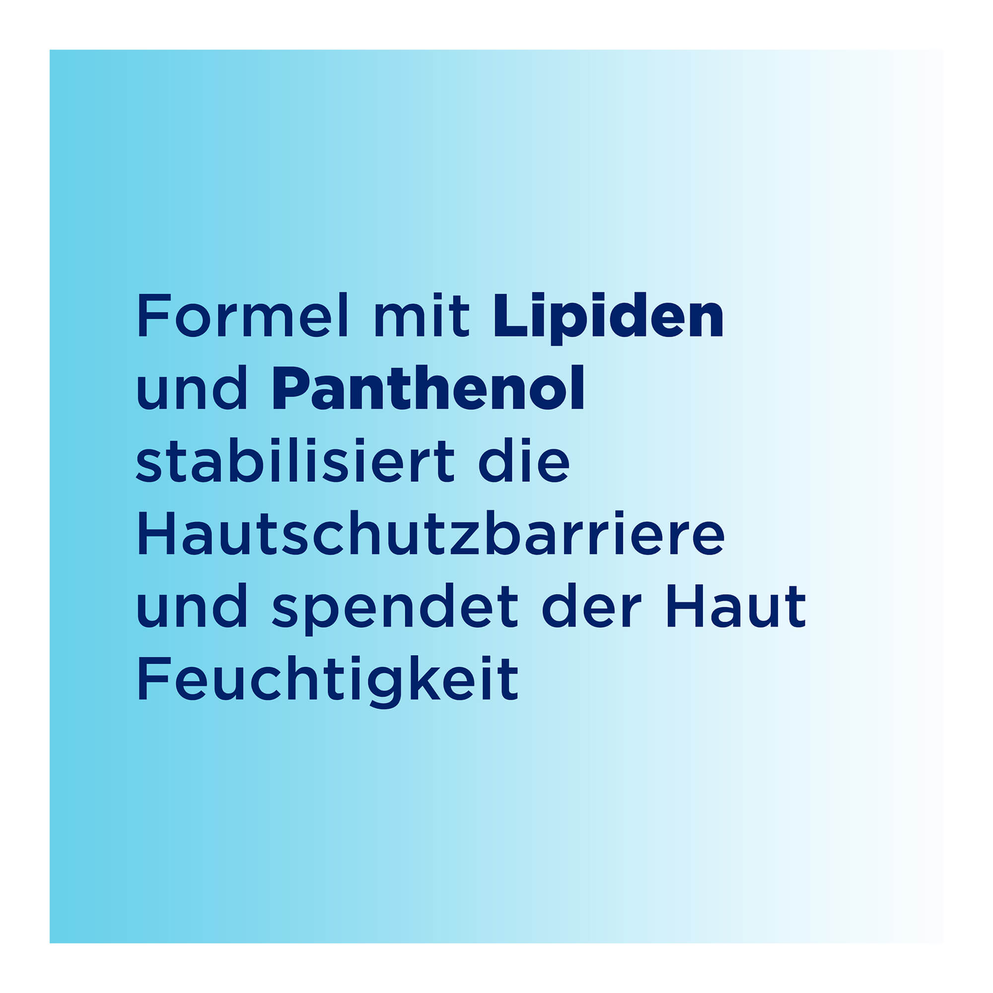 Grafik Bepanthen Sensiderm Creme Formel mit Lipiden und Panthenol stabilisiert die Hautschutzbarriere und spendet der Haut Feuchtigkeit