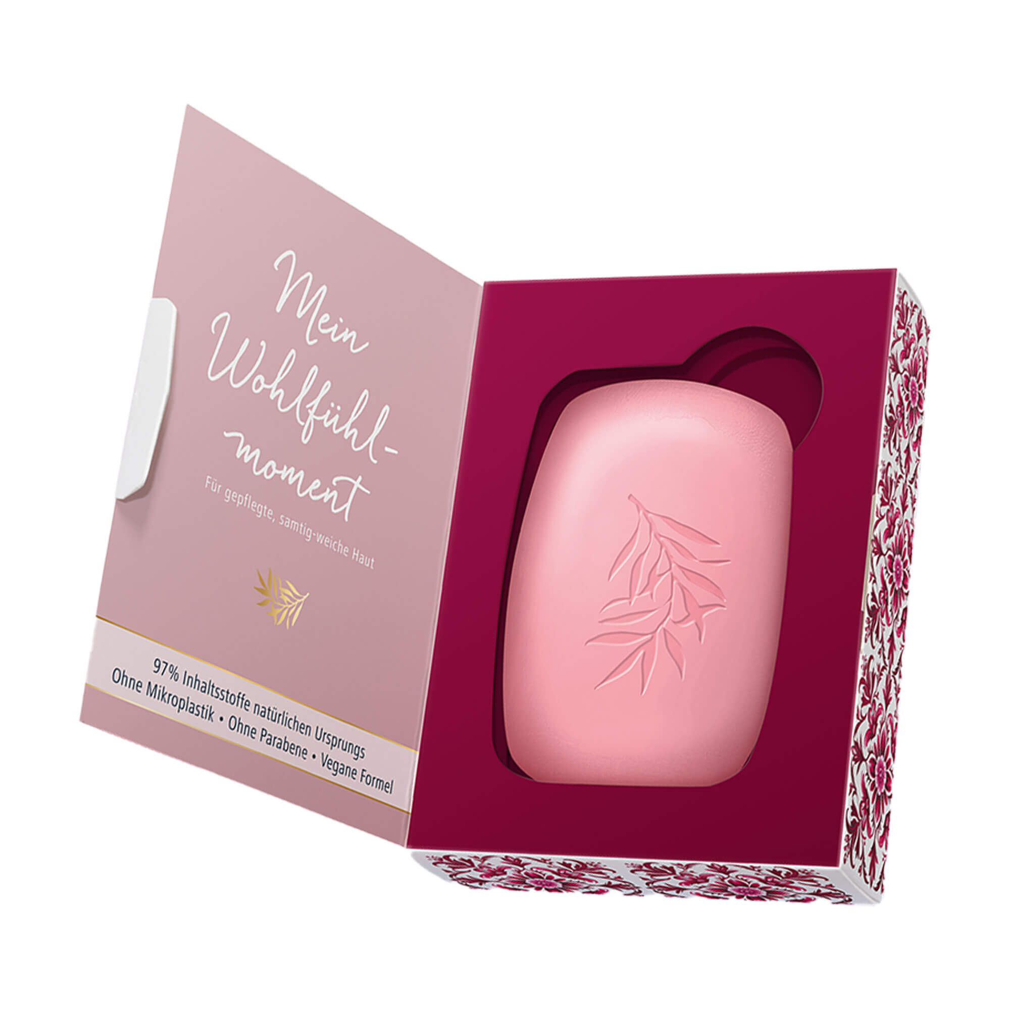 Olivenöl Hand- & Duschseife Rose geöffnete Packung