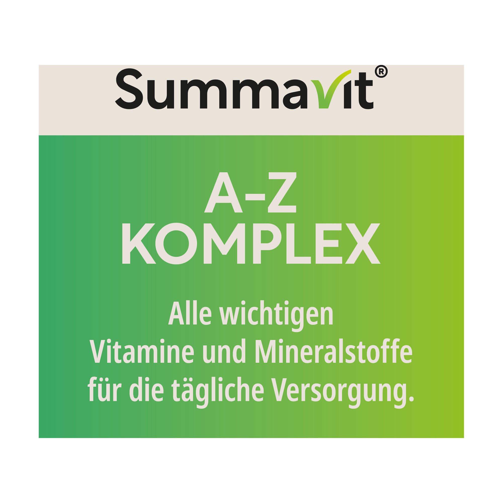 Grafik Summavit A-Z Komplex Tabletten Alle wichtigen Vitamin und Mineralstoffe für die tägliche Versorgung