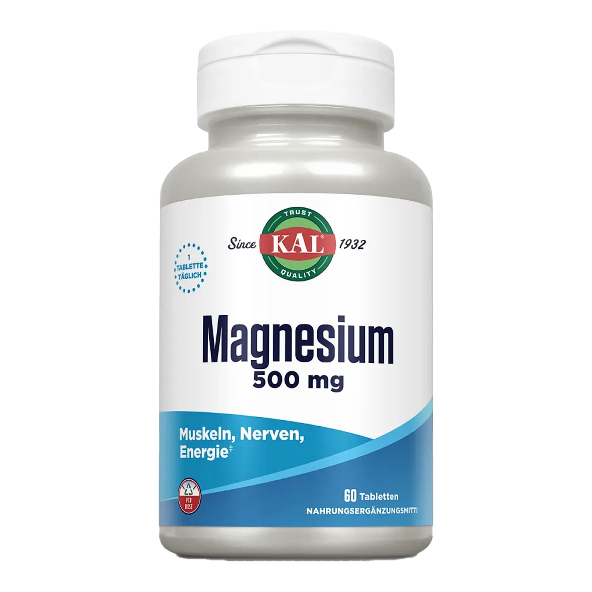 Nahrungsergänzungsmittel mit 500 mg Magnesium.