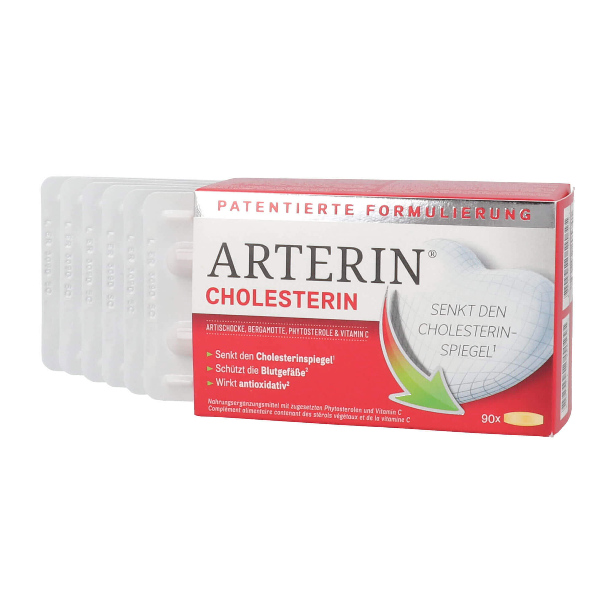 ARTERIN Cholesterin Tabletten geöffnet