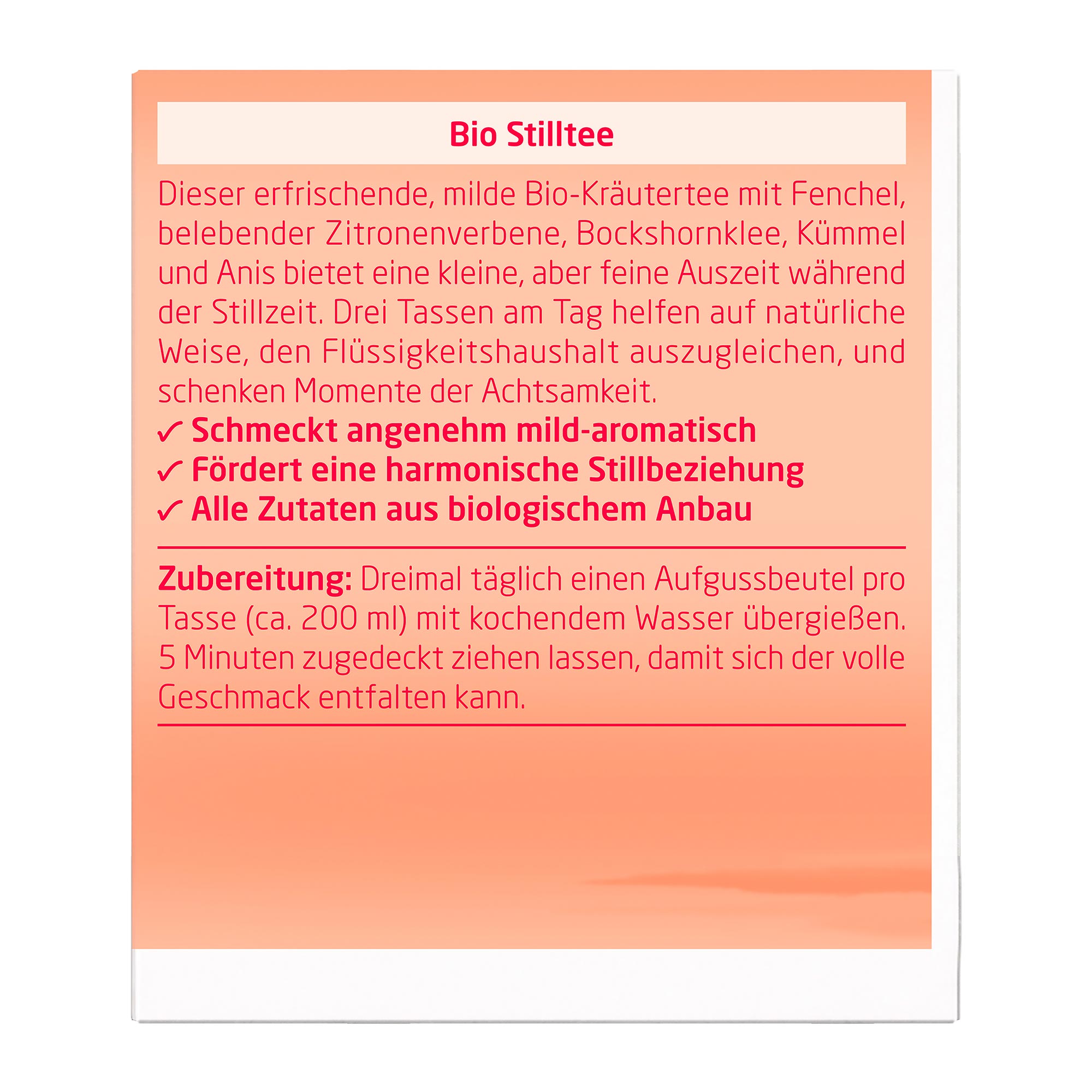 Weleda Bio Stilltee Rückseite