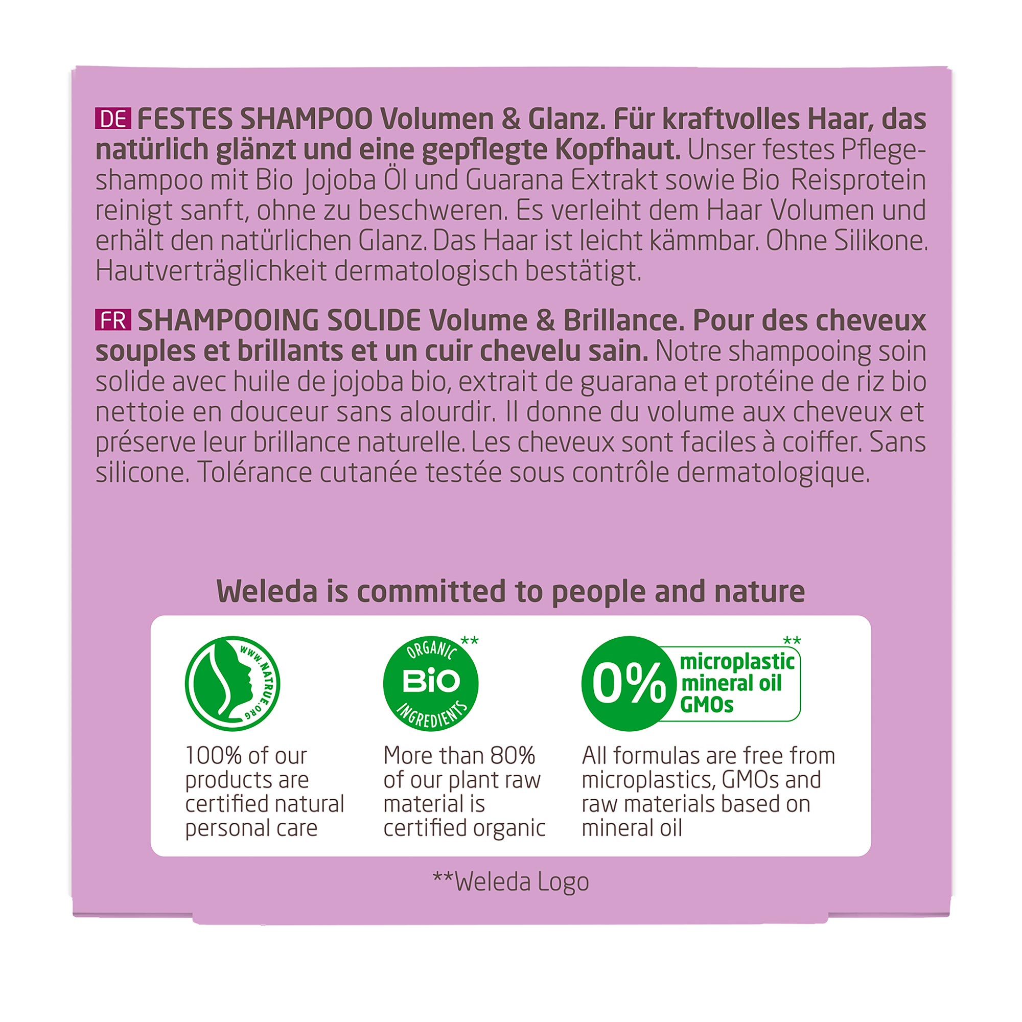 Weleda Festes Shampoo Volumen & Glanz Rückseite