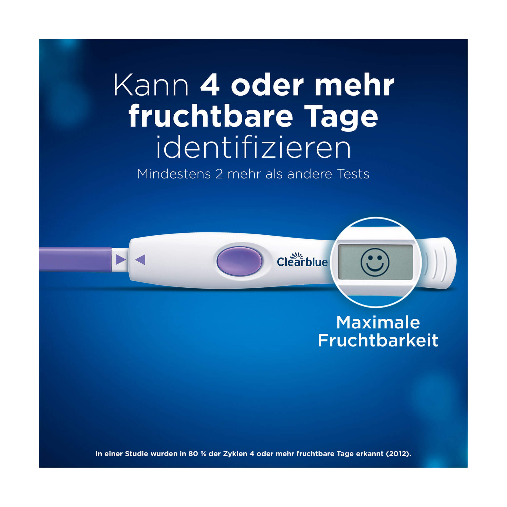 Grafik Clearblue Ovulationstest Kann 4 oder mehr fruchtbare Tage identifizieren