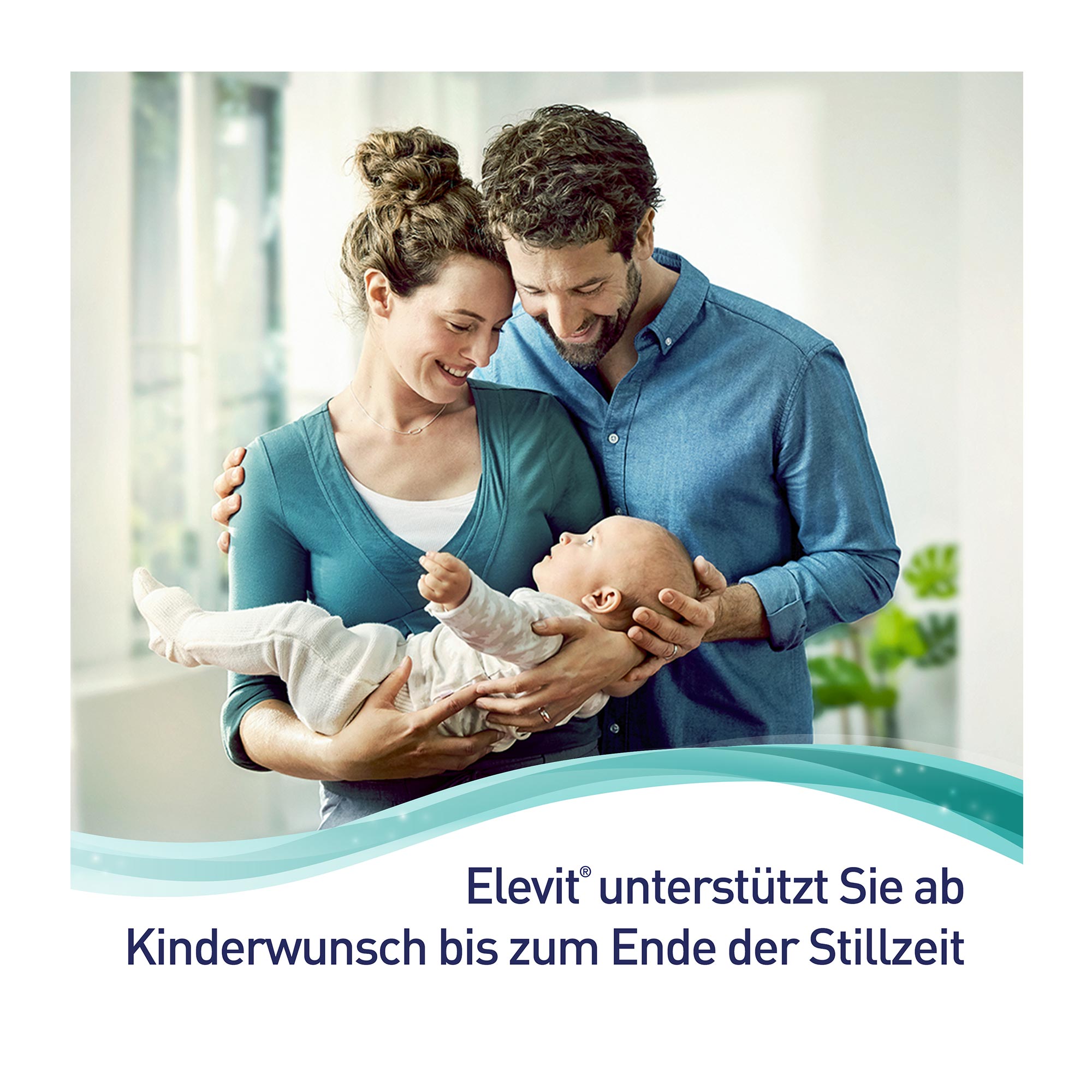 Grafik Elevit 3 Stillzeit Weichkapseln unterstützt Sie ab Kinderwunsch bis zum Ende der Stillzeit