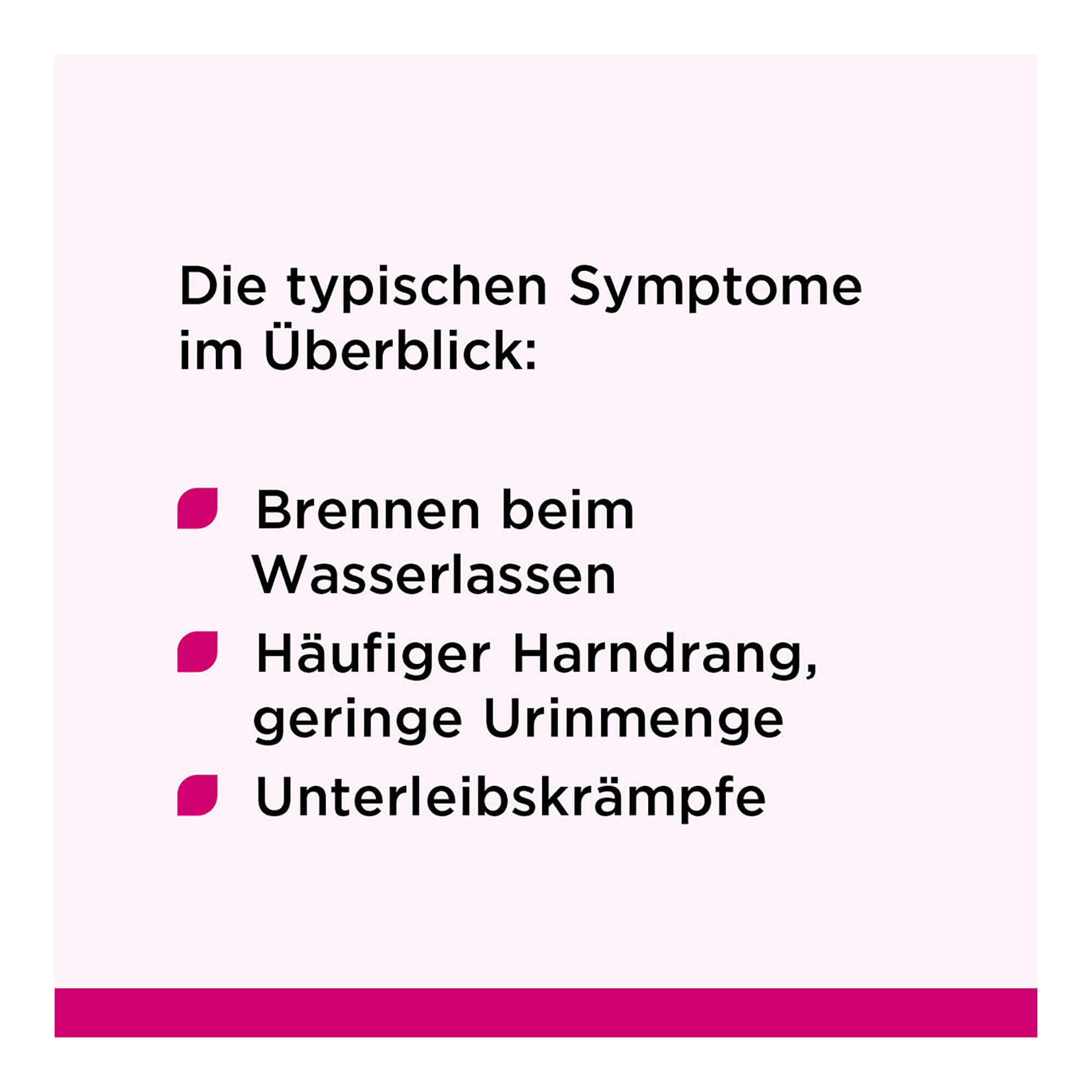 Grafik Cystinol akut Dragees Typische Symptome im Überblick