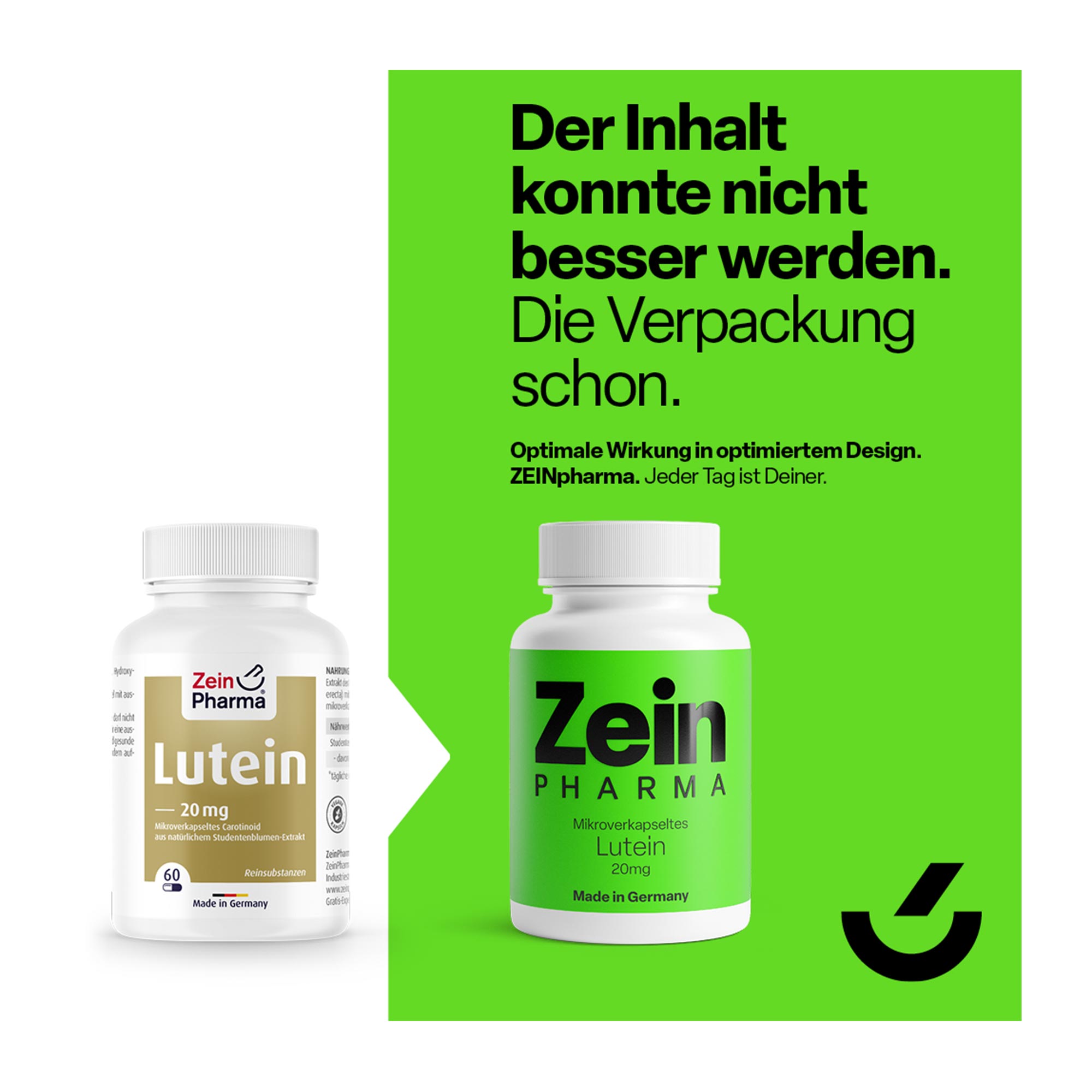 Grafik Lutein 20 mg Kapseln Hinweis auf Designänderung