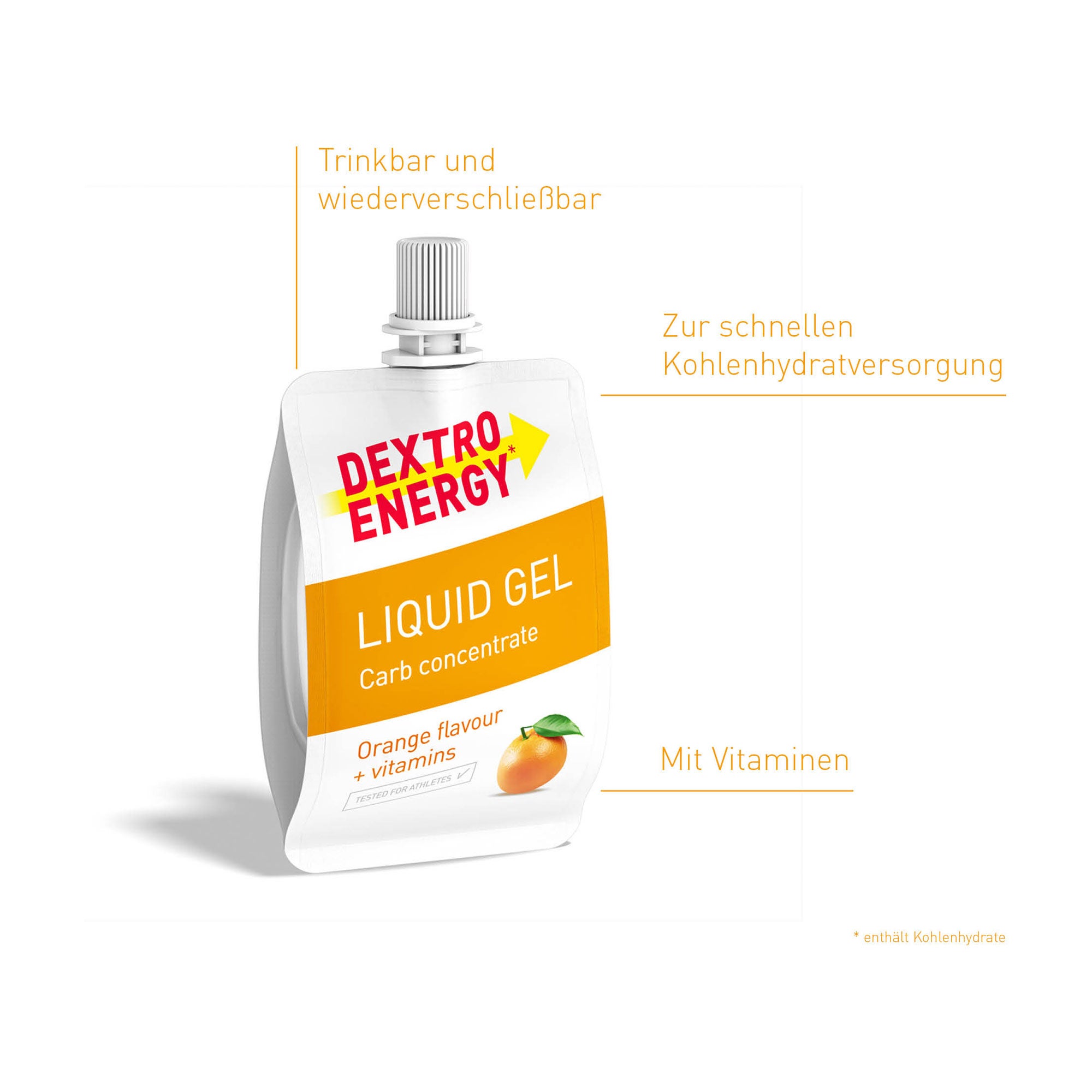 Grafik Dextro Energy Liquid Gel Orange Produktmerkmale