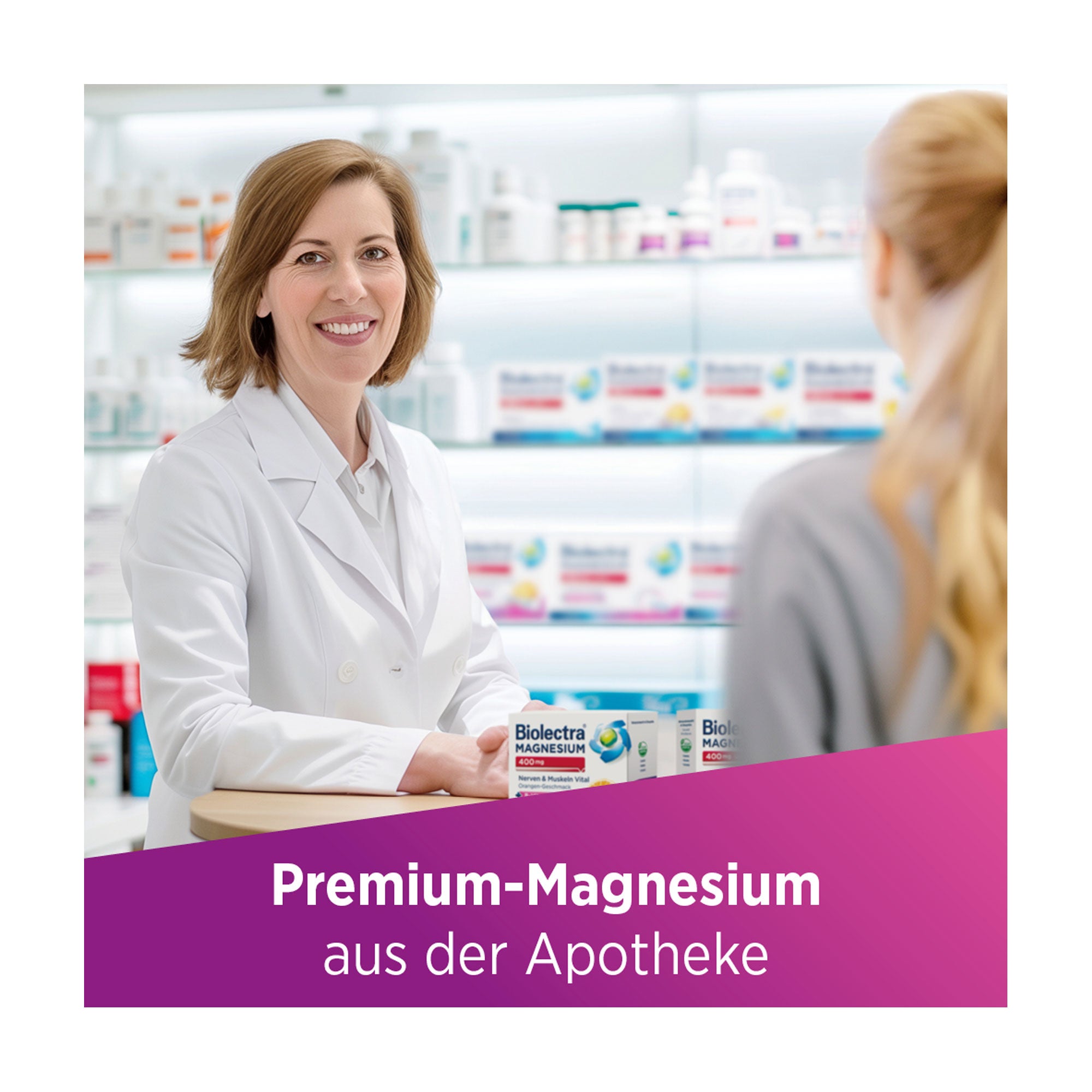 Grafik Biolectra Magnesium 400 mg Sticks Nerven & Muskeln Vital Premium-Magnesium aus der Apotheke