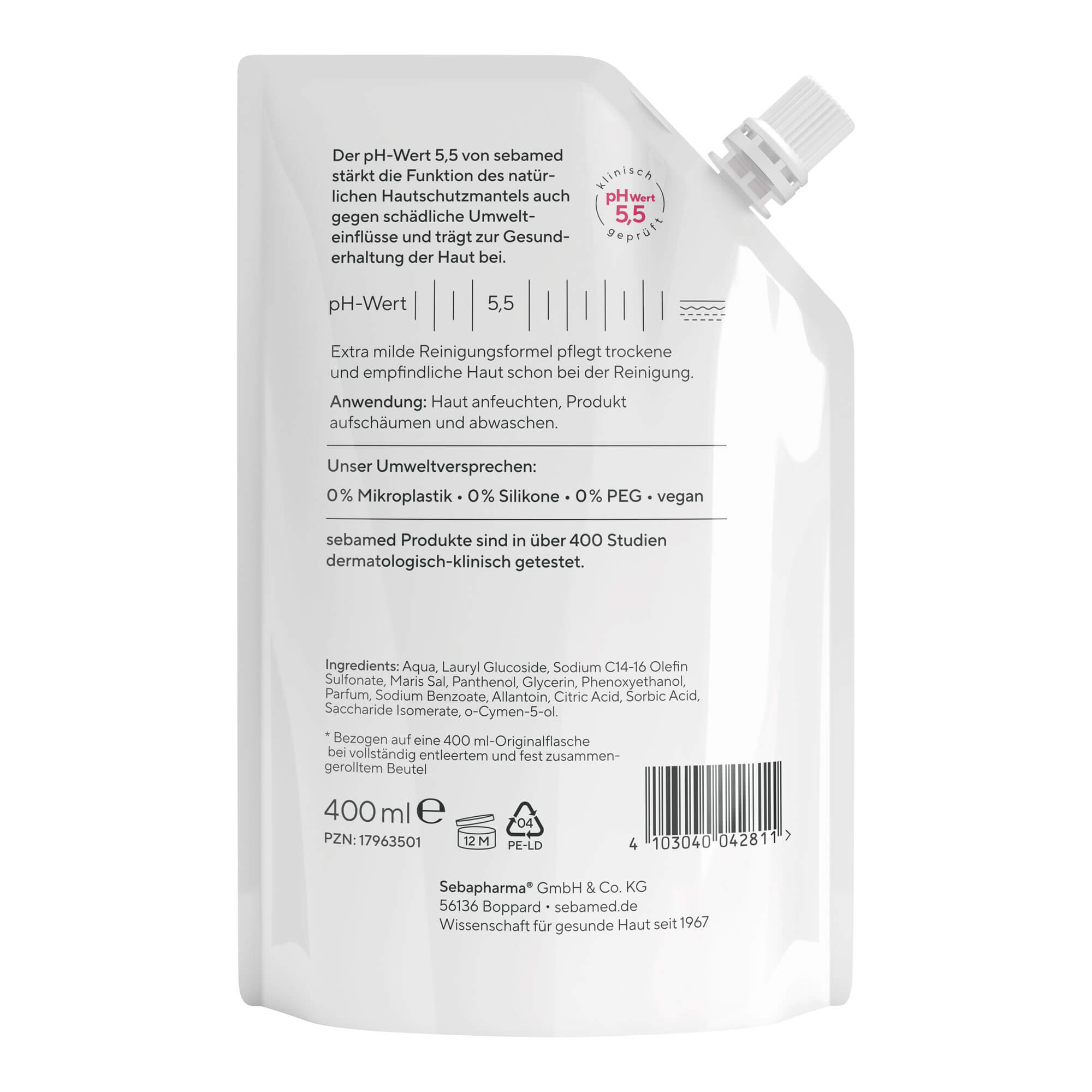 Sebamed Meersalz Wasch-Emulsion Rückseite