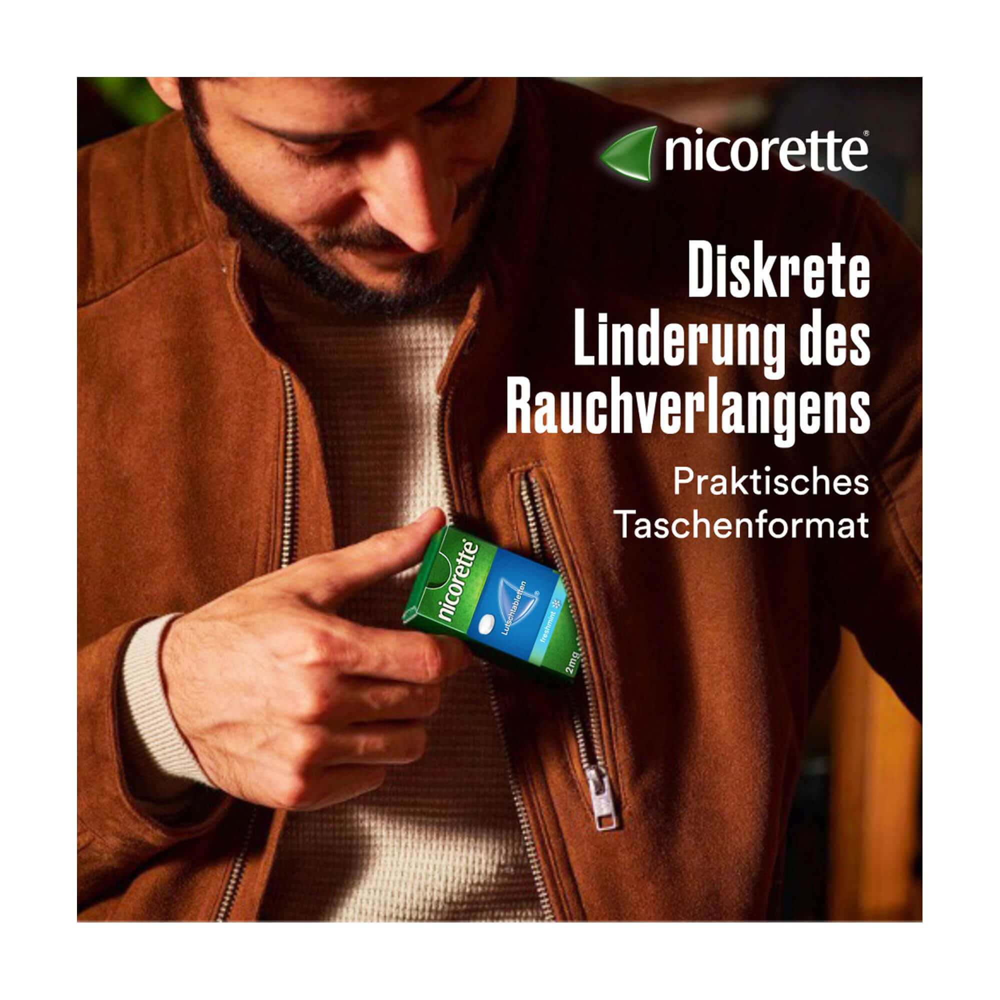 Grafik Nicorette Lutschtabletten 2 mg Nikotin Praktisches Taschenformat