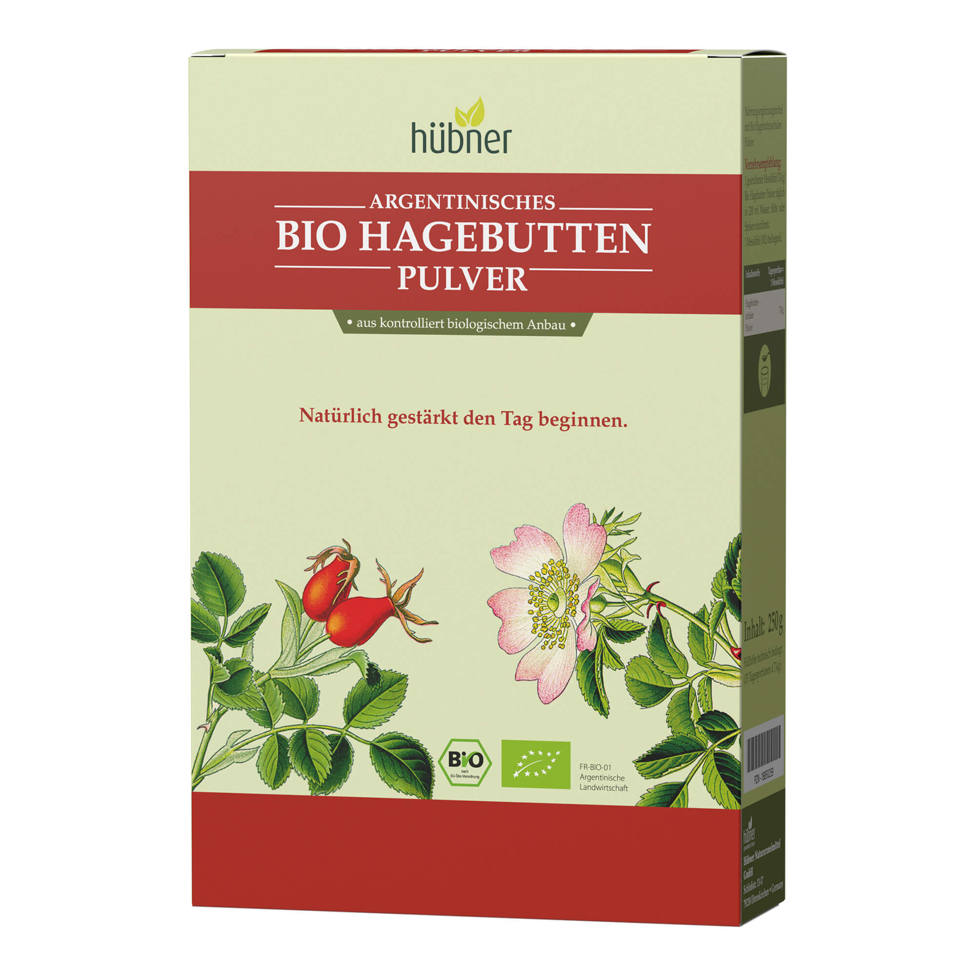 Nahrungsergänzungsmittel mit Bio Hagebuttenschalen-Pulver.