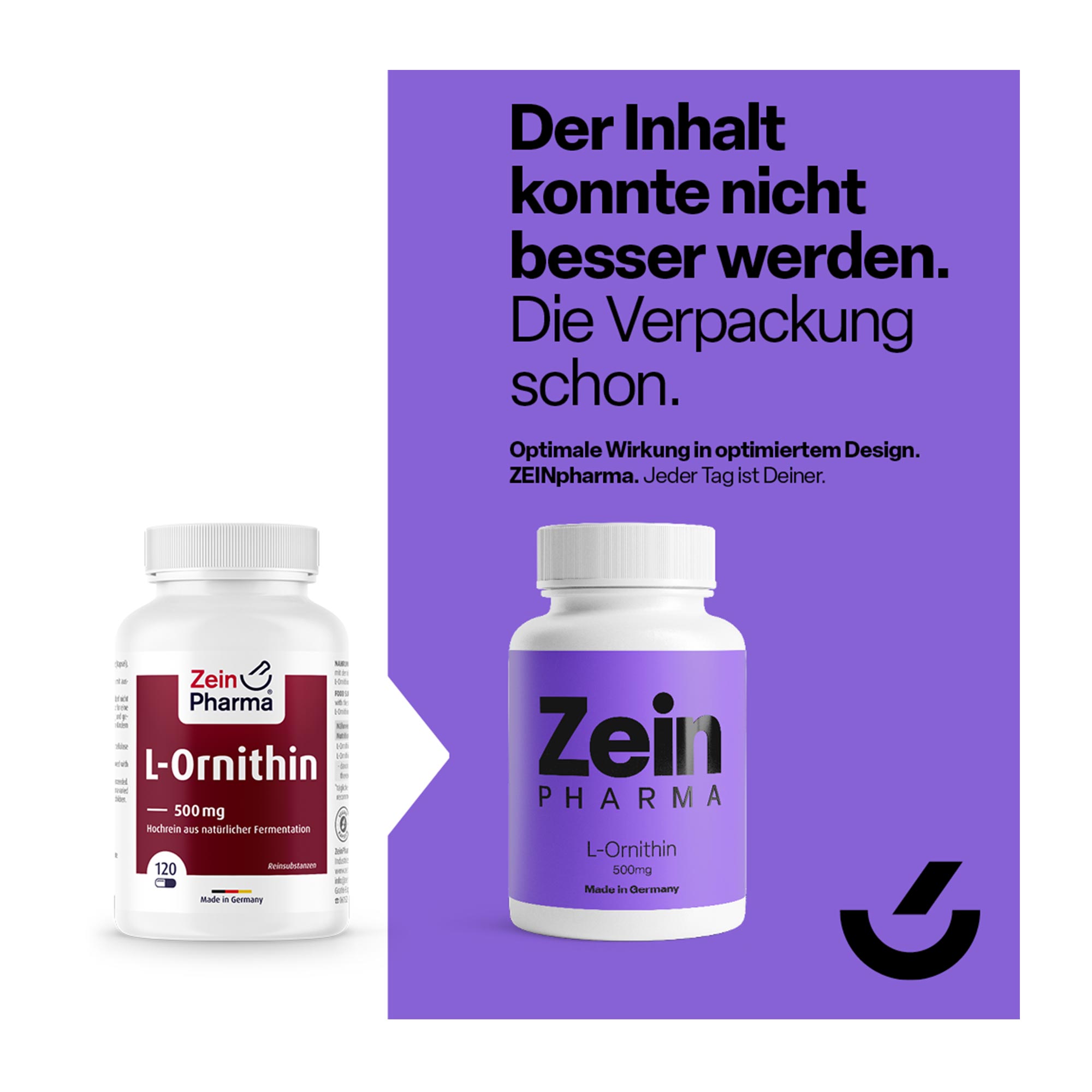 Grafik L-Ornithin 500 mg Kapseln Hinweis auf Designänderung