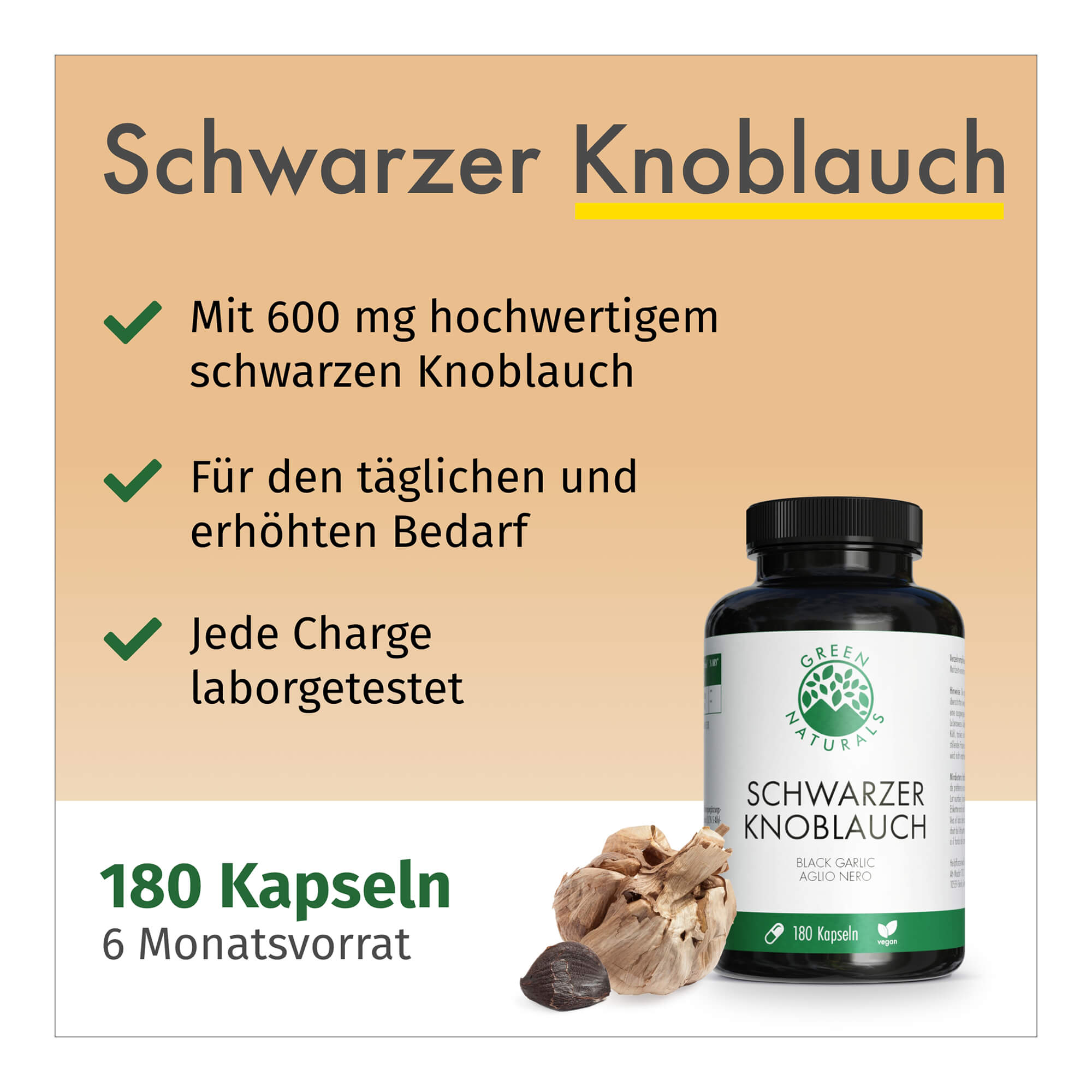 Eigenschaften von GREEN NATURALS Schwarzer Knoblauch Kapseln