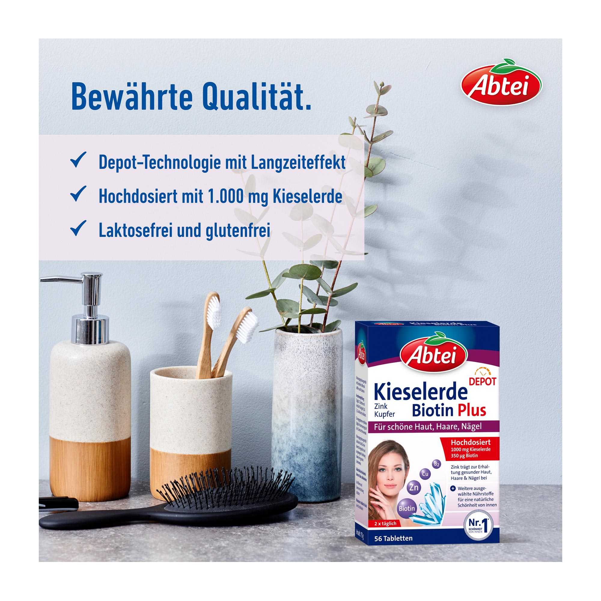 Grafik Abtei Kieselerde Biotin Plus Tabletten bewährte Qualität