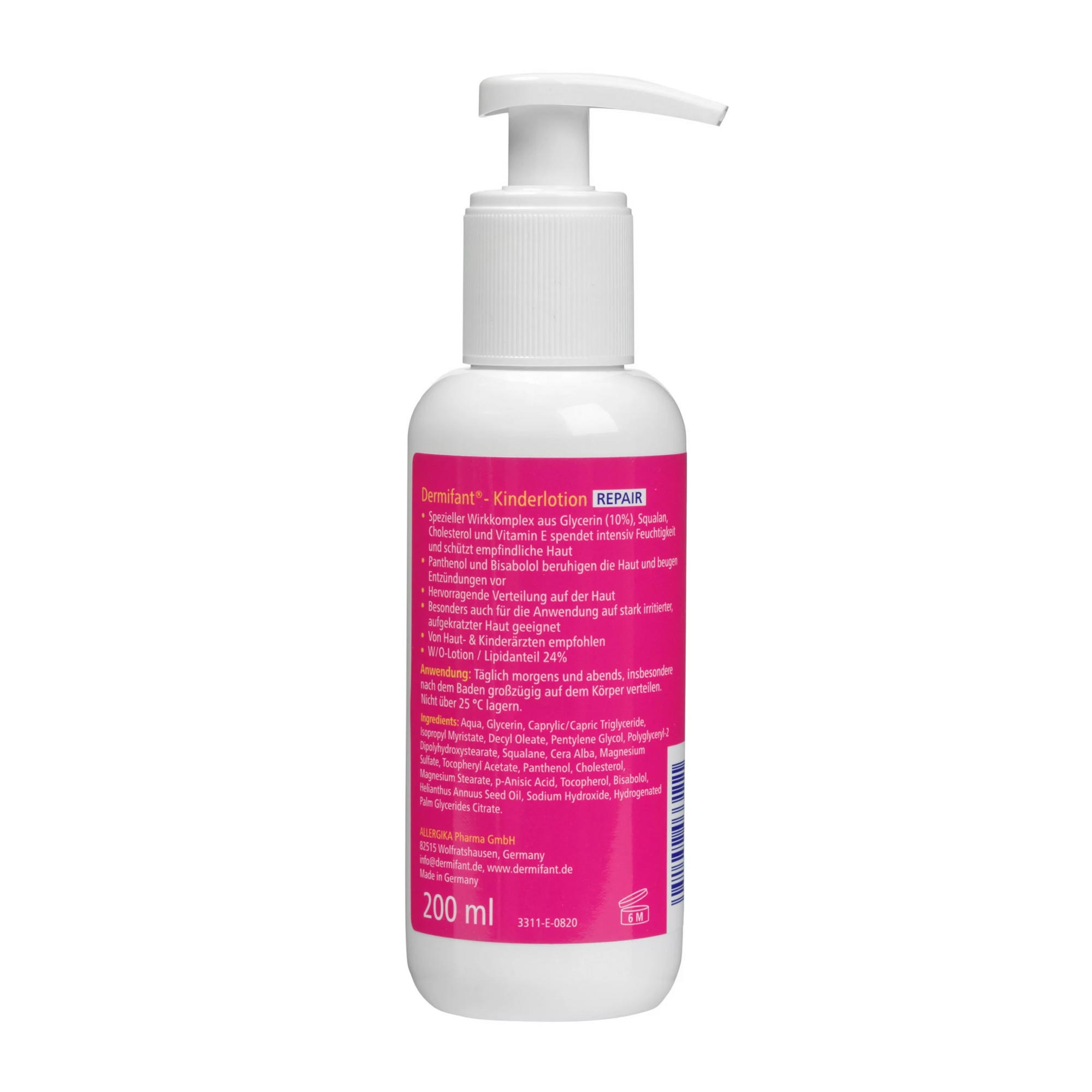 Dermifant Kinderlotion Repair Rückseite