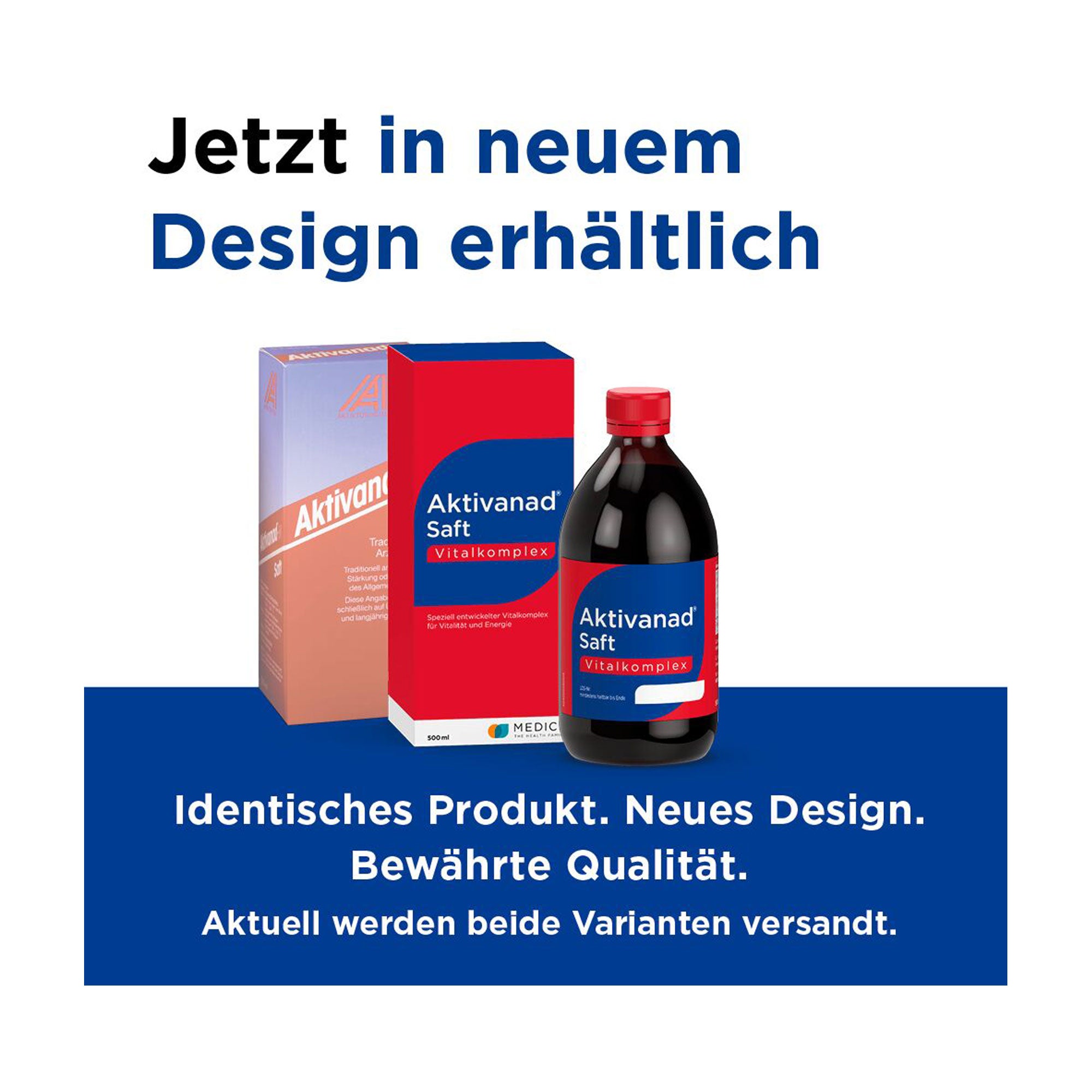 Grafik Aktivanad Saft Änderung des Packungsdesigns