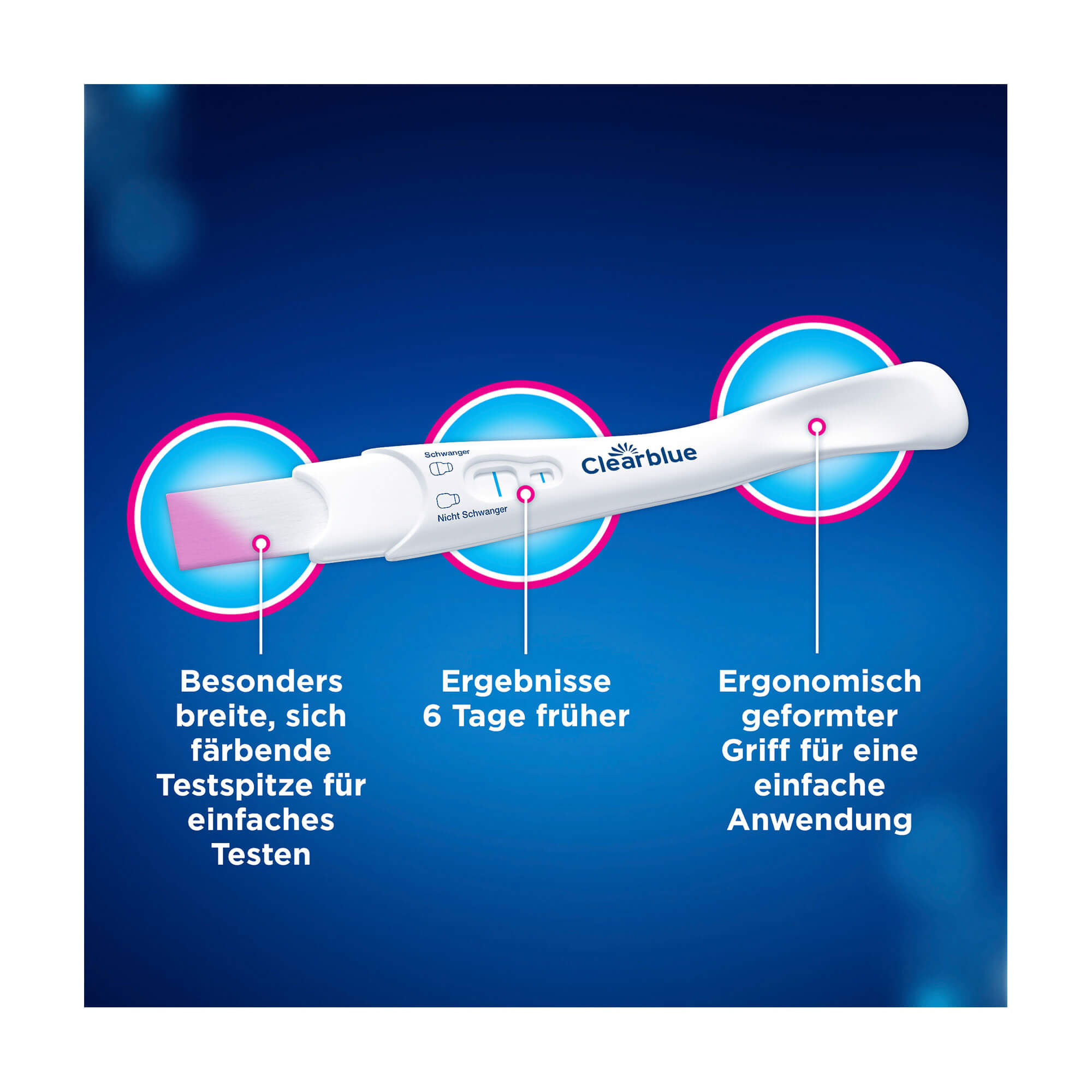 Grafik Clearblue Schwangerschaftstest Frühe Erkennung Produktmerkmale