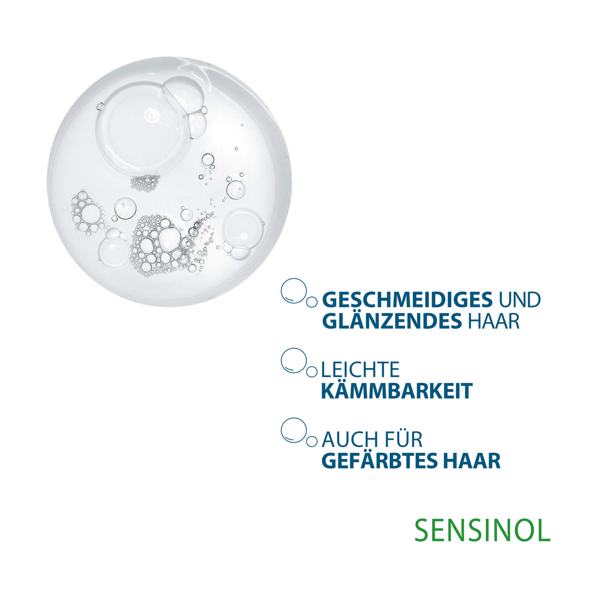 Grafik Ducray Sensinol Pflegeshampoo bei Juckreiz Produktmerkmale