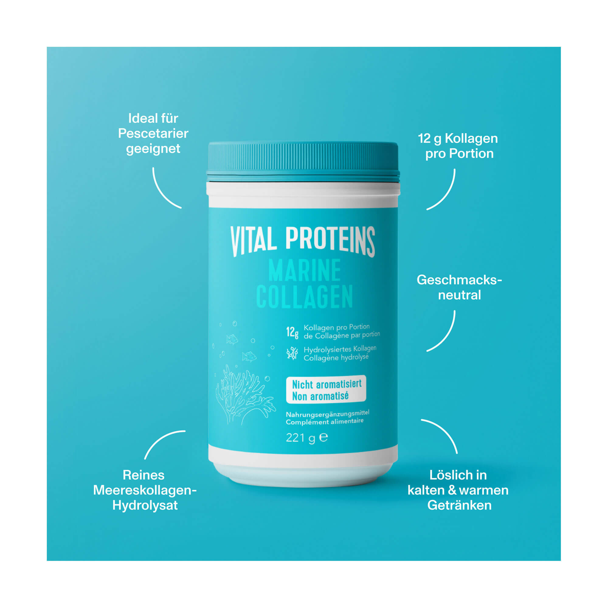 Grafik Vital Proteins Marine Collagen Pulver - nicht aromatisiert Produktvorteile