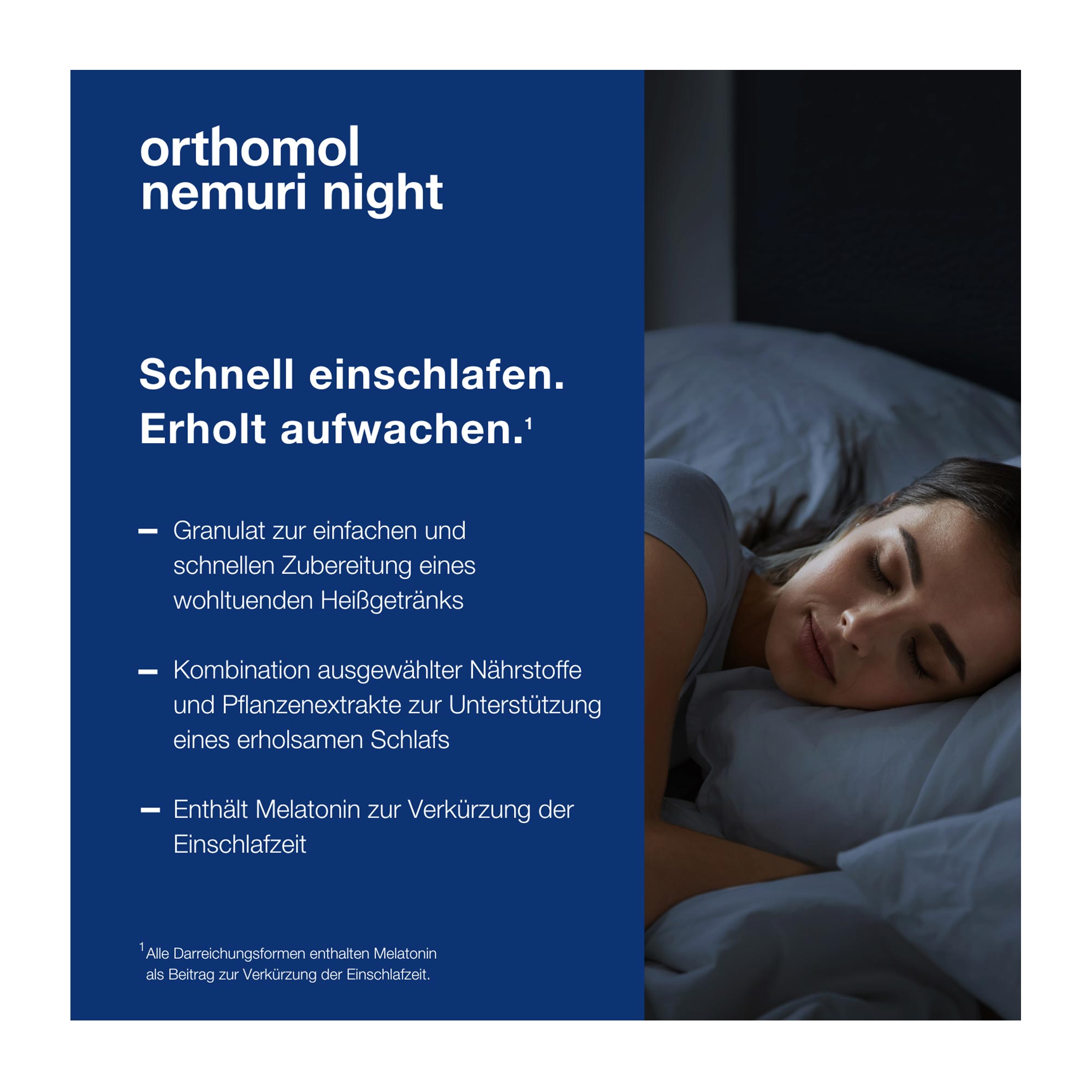 Orthomol nemuri night Granulat schnell einschlafen und erholt aufwachen