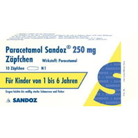 Paracetamol Sandoz® 250mg Zäpfchen.