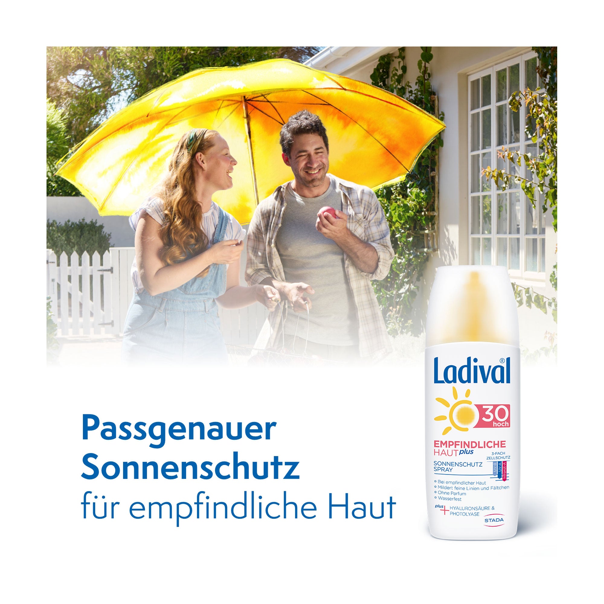 Grafik Ladival Empfindliche Haut Plus LSF 30 Spray Passgenauer Sonnenschutz für empfindliche Haut