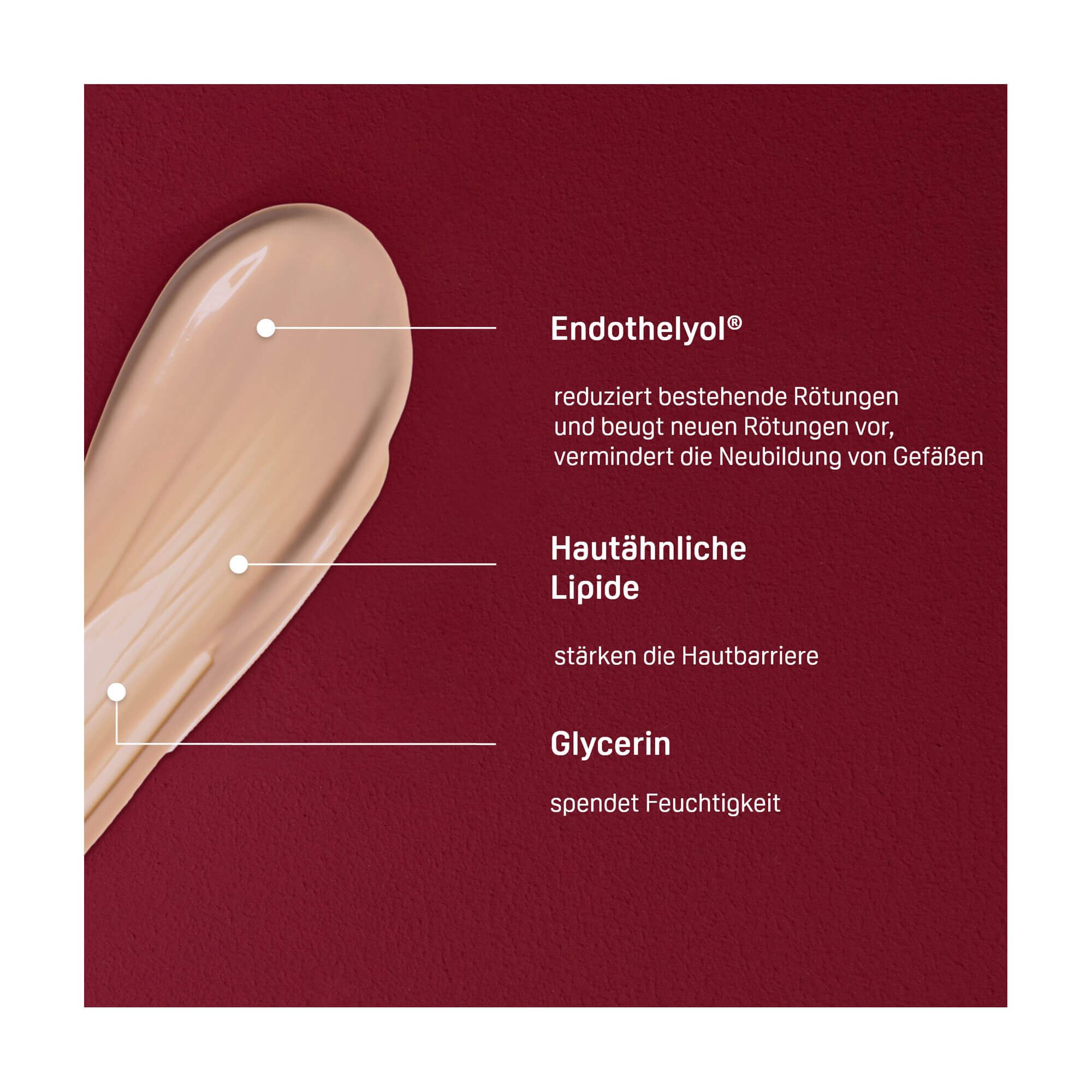 Grafik Physiogel Calming Relief Anti-Rötungen getönte Tagescreme LSF 30 Mit Endothelyol, hautähnlichen Lipiden und Glycerin