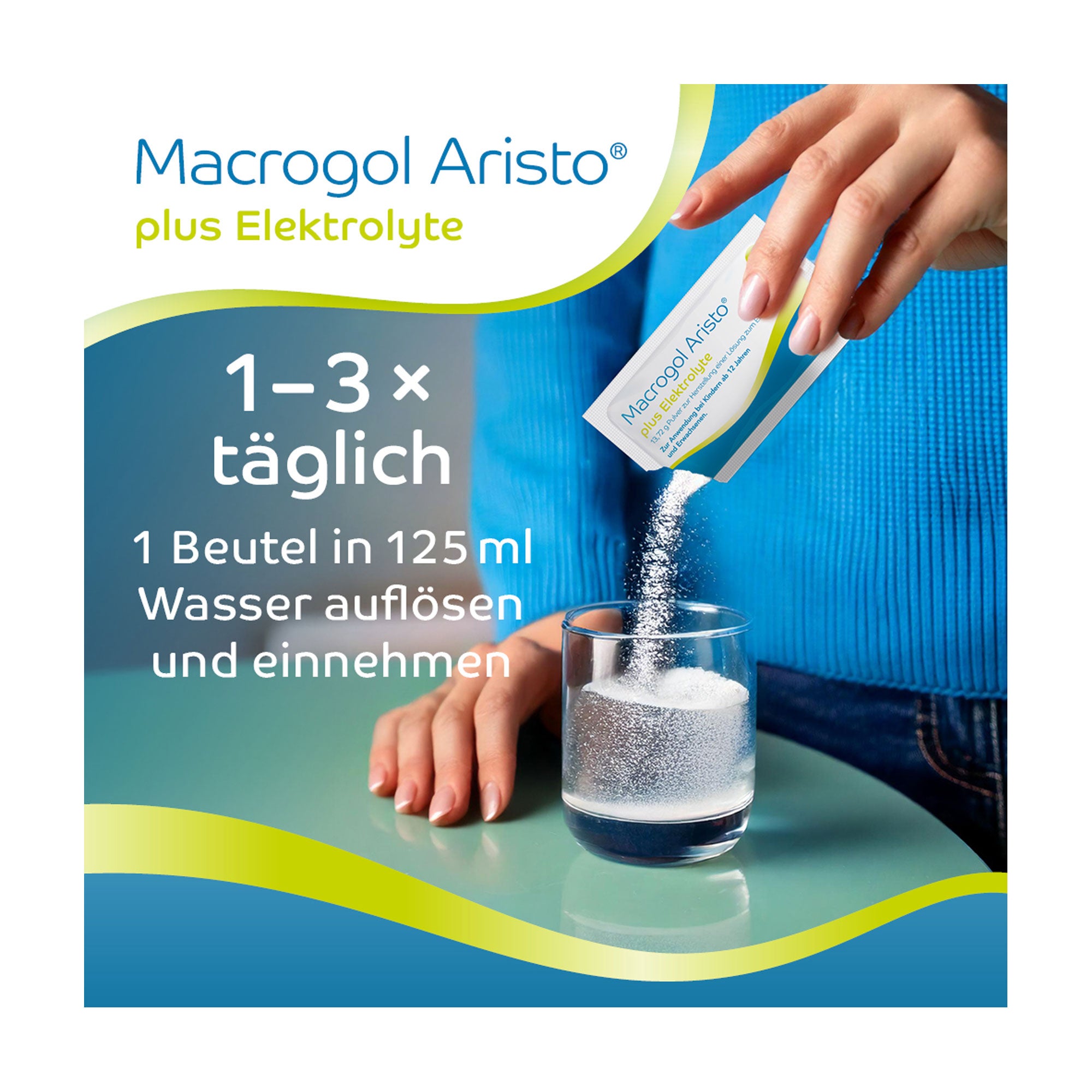 Grafik Macrogol Aristo plus Elektrolyte 13,72 g Pulver zur Herstellung einer Lösung zum Einnehmen Anwendungshinweise