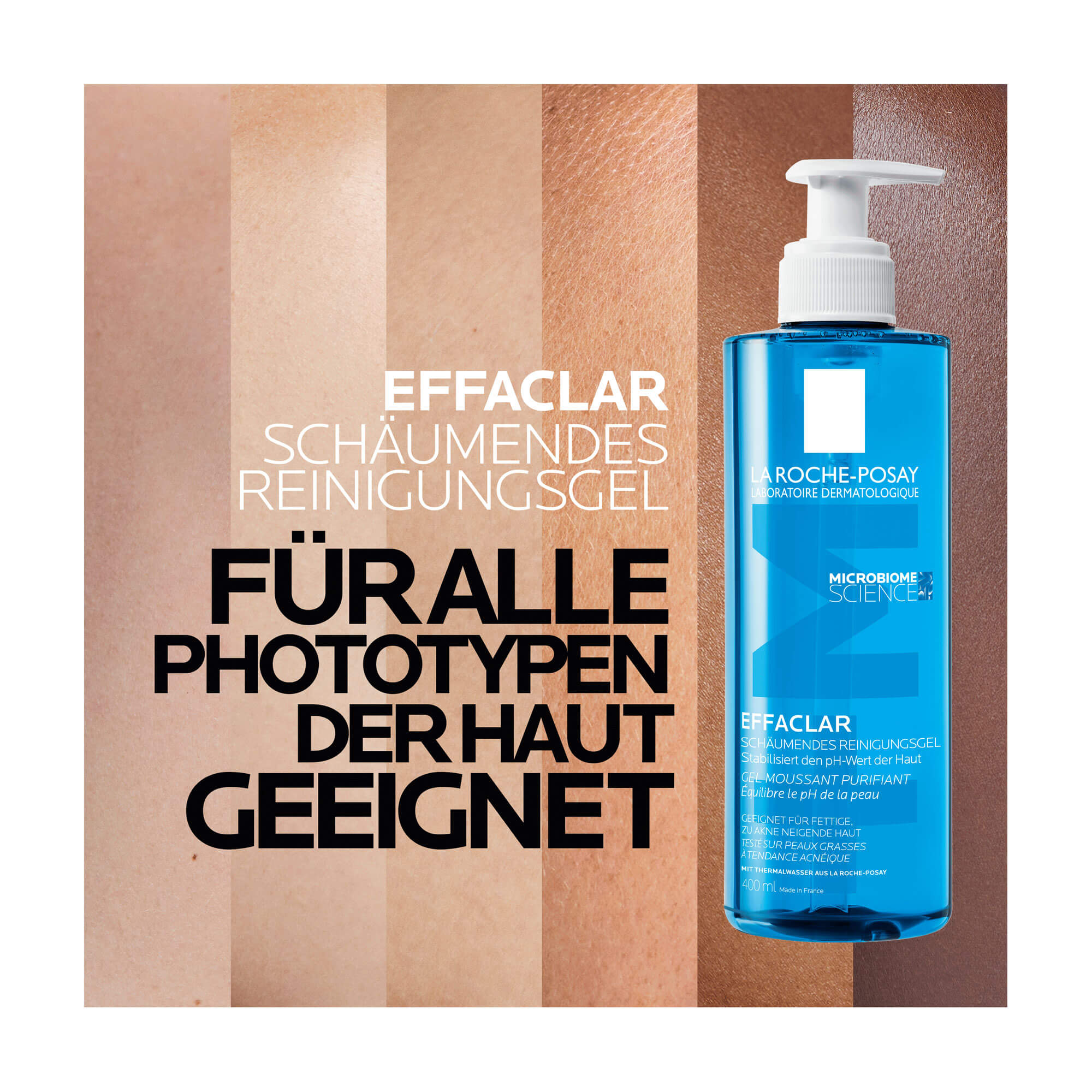 Grafik La Roche Posay Effaclar Schäumendes Reinigungsgel Für alle Phototypen der Haut geeignet