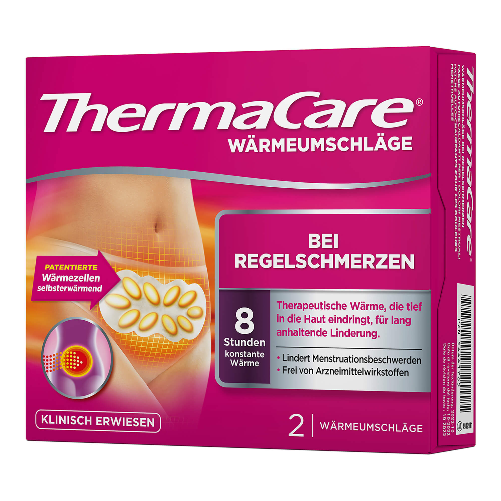 Therapeutische Tiefenwärme zur Anwendung bei Regelschmerzen.