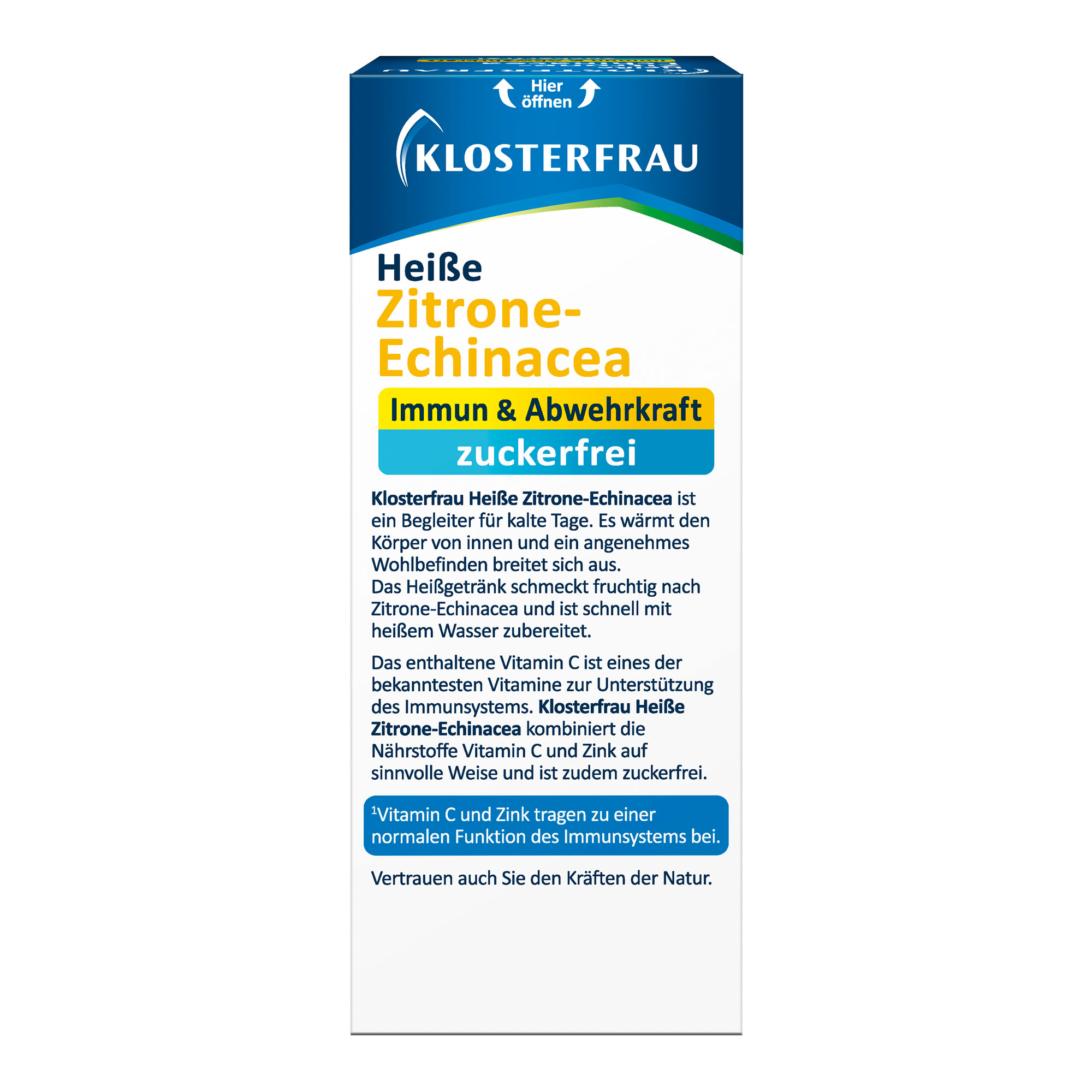 Klosterfrau Heiße Zitrone-Echinacea Packungsseite