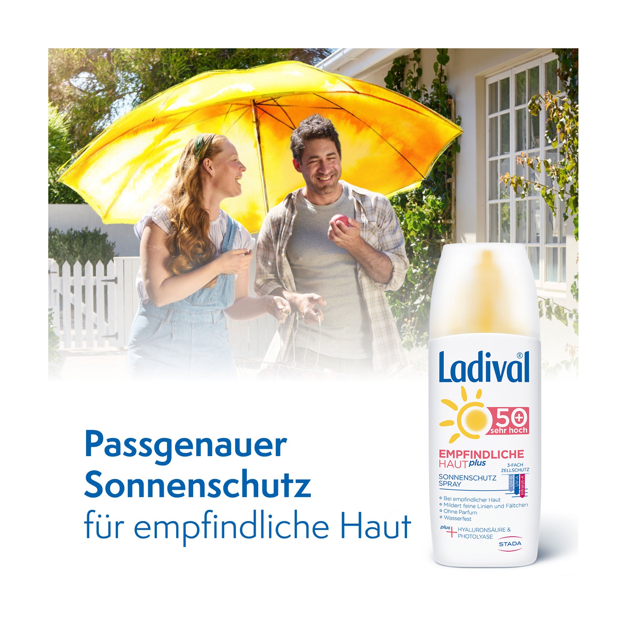 Grafik Ladival Empfindliche Haut Plus LSF 50+ Spray Passgenauer Sonnenschutz für empfindliche Haut