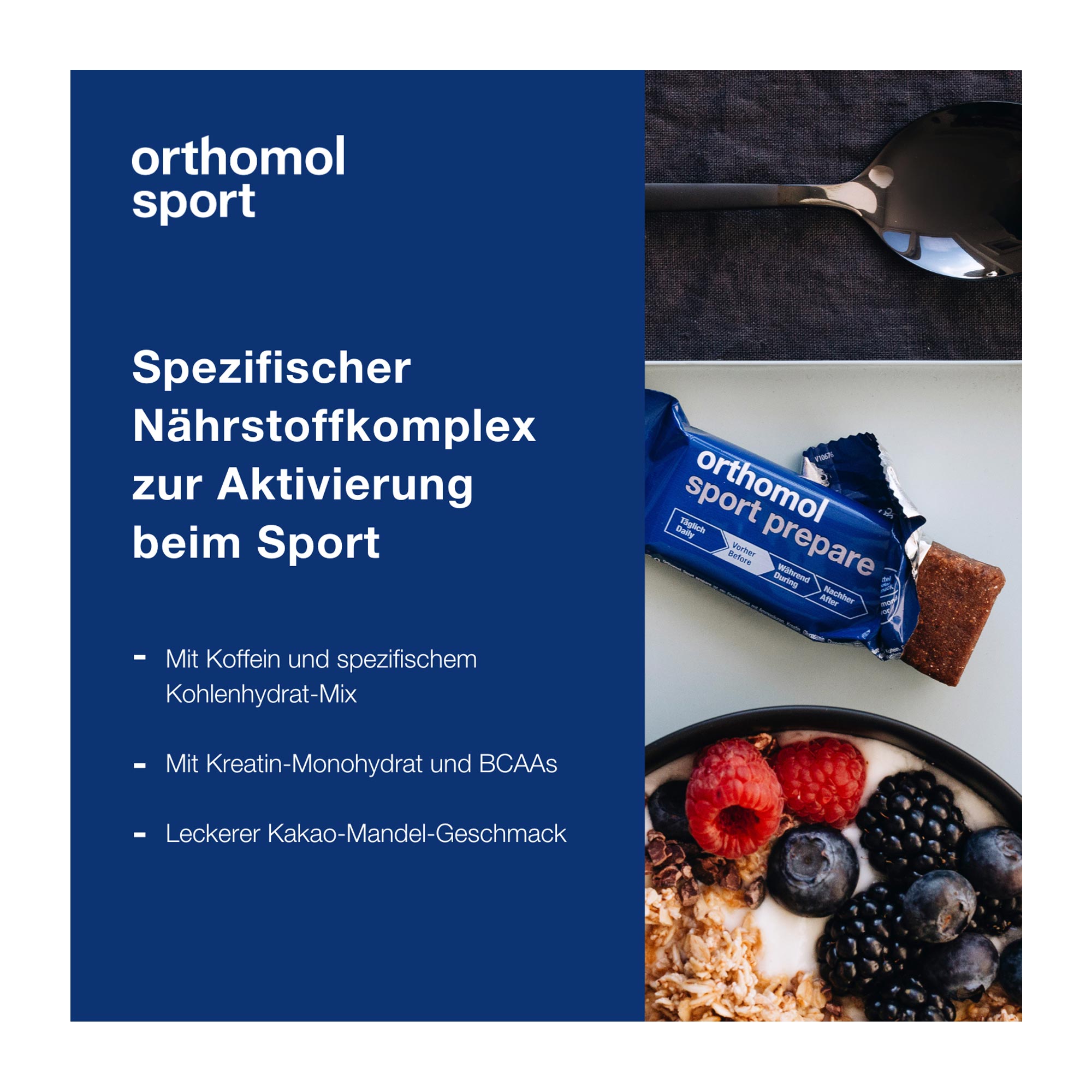 Orthomol Sport prepare Riegel spezifischer Nährstoffkomplex zur Aktivierung beim Sport