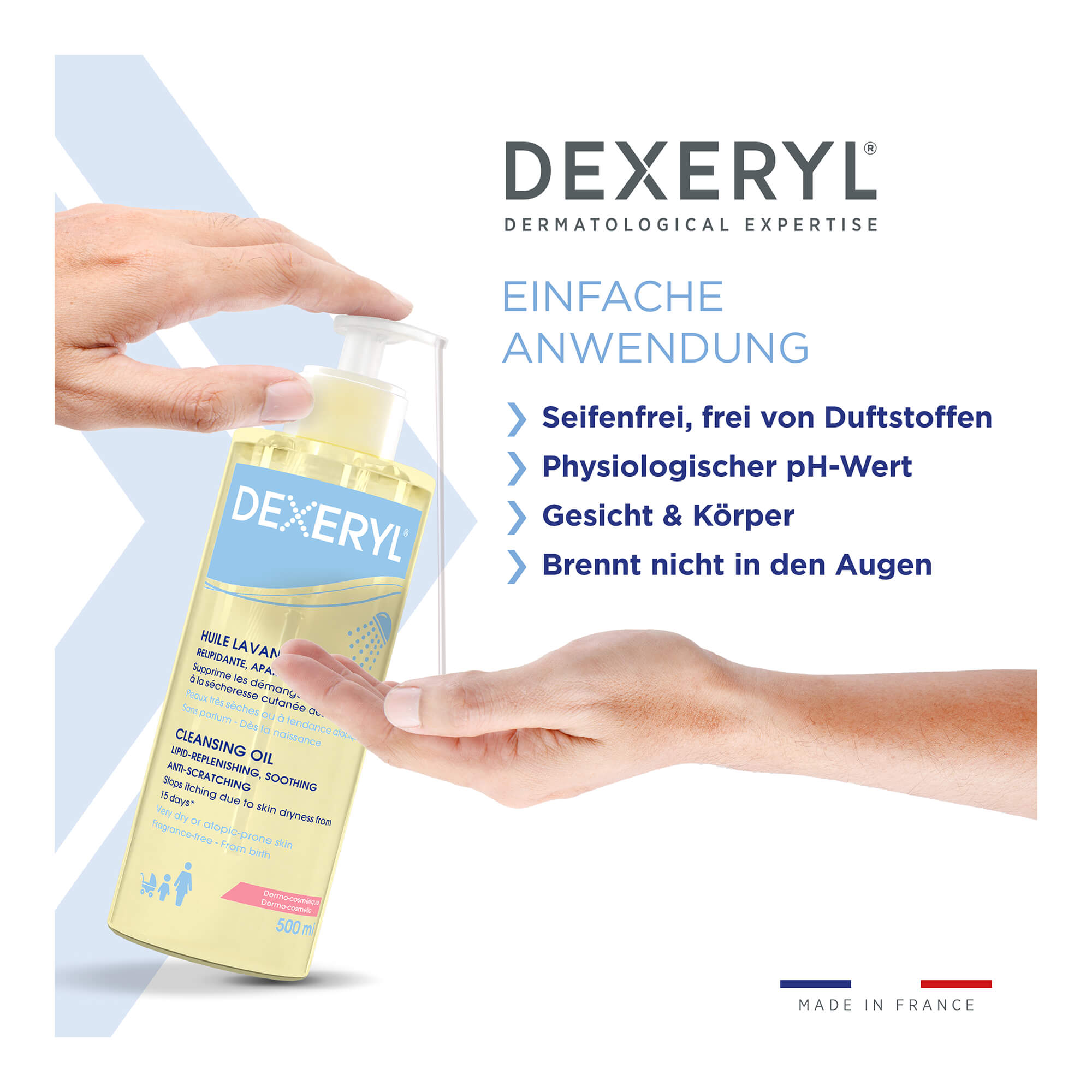 Grafik Dexeryl Reinigungsöl Eigenschaften