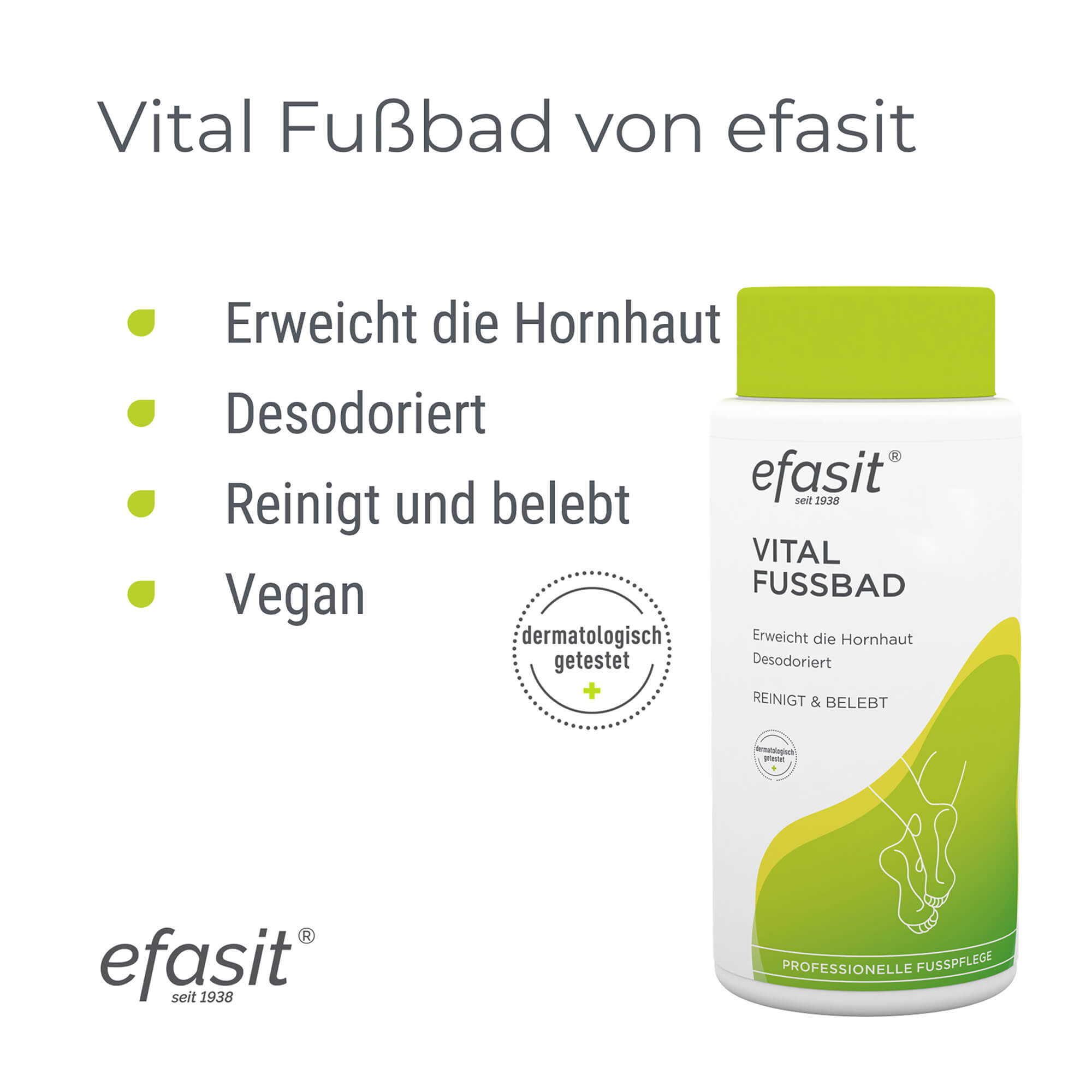 Grafik Efasit Vital Fußbad Produktmerkmale