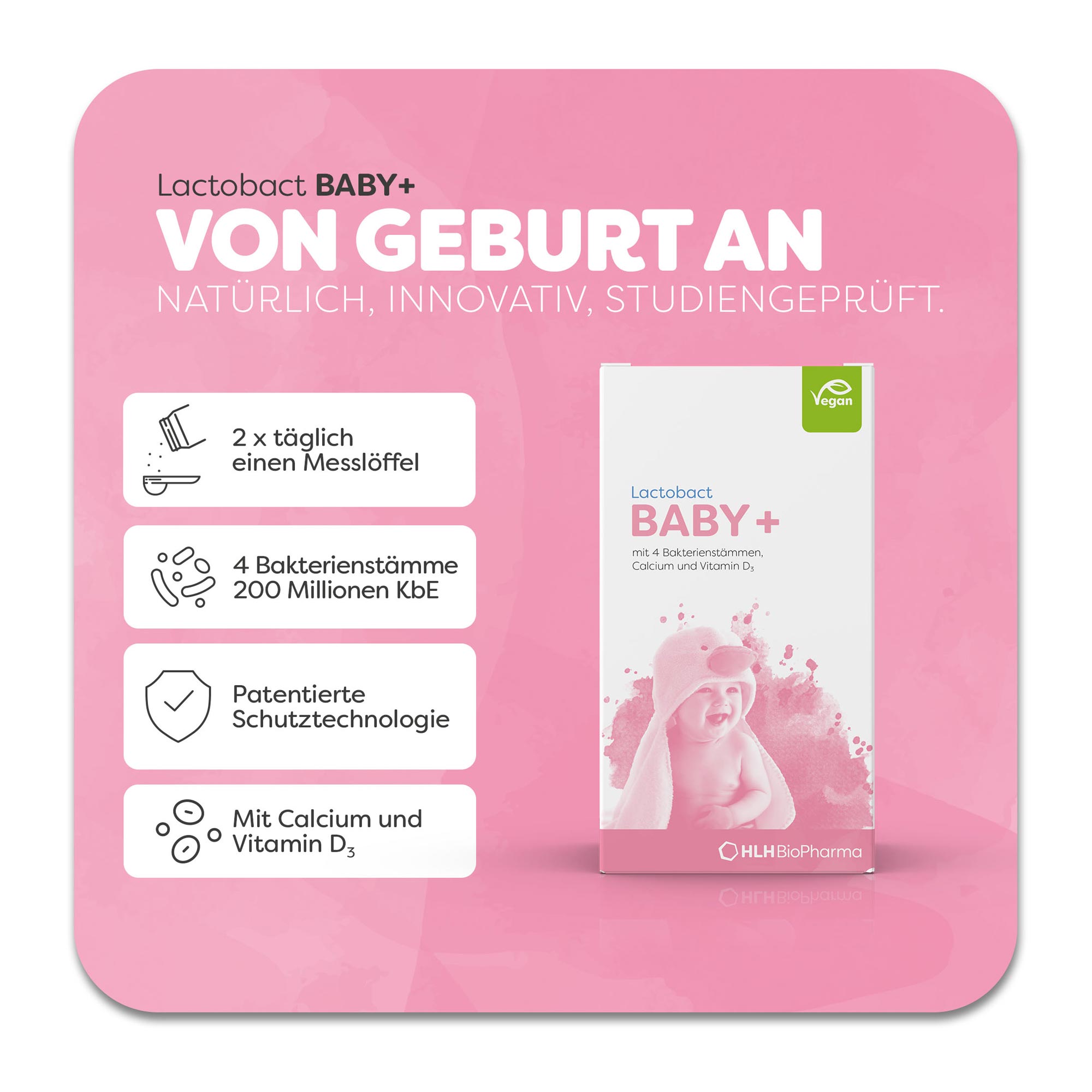 Grafik Lactobact Baby Monatspackung Eigenschaften