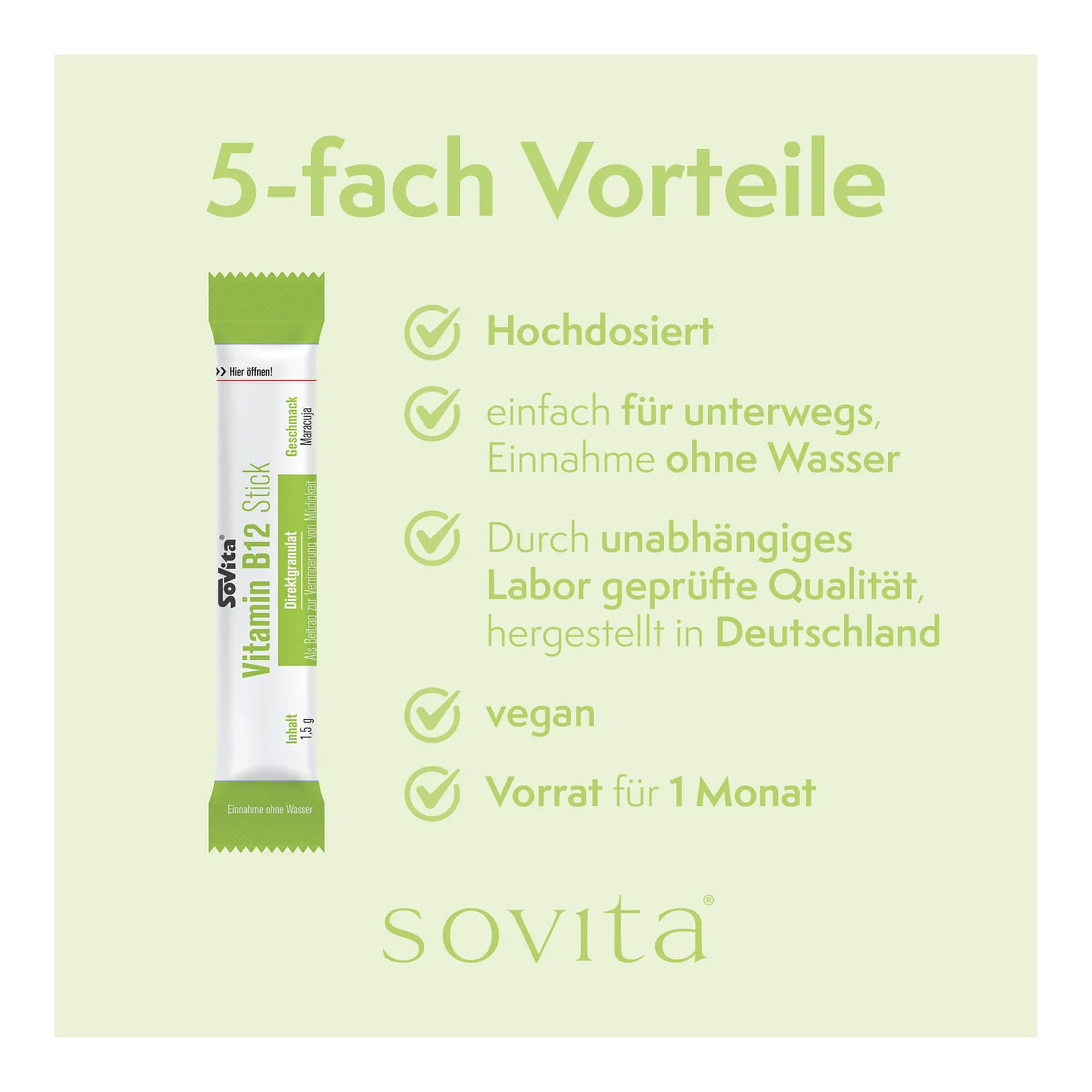 Grafik Sovita Vitamin B12 Stick Vorteile