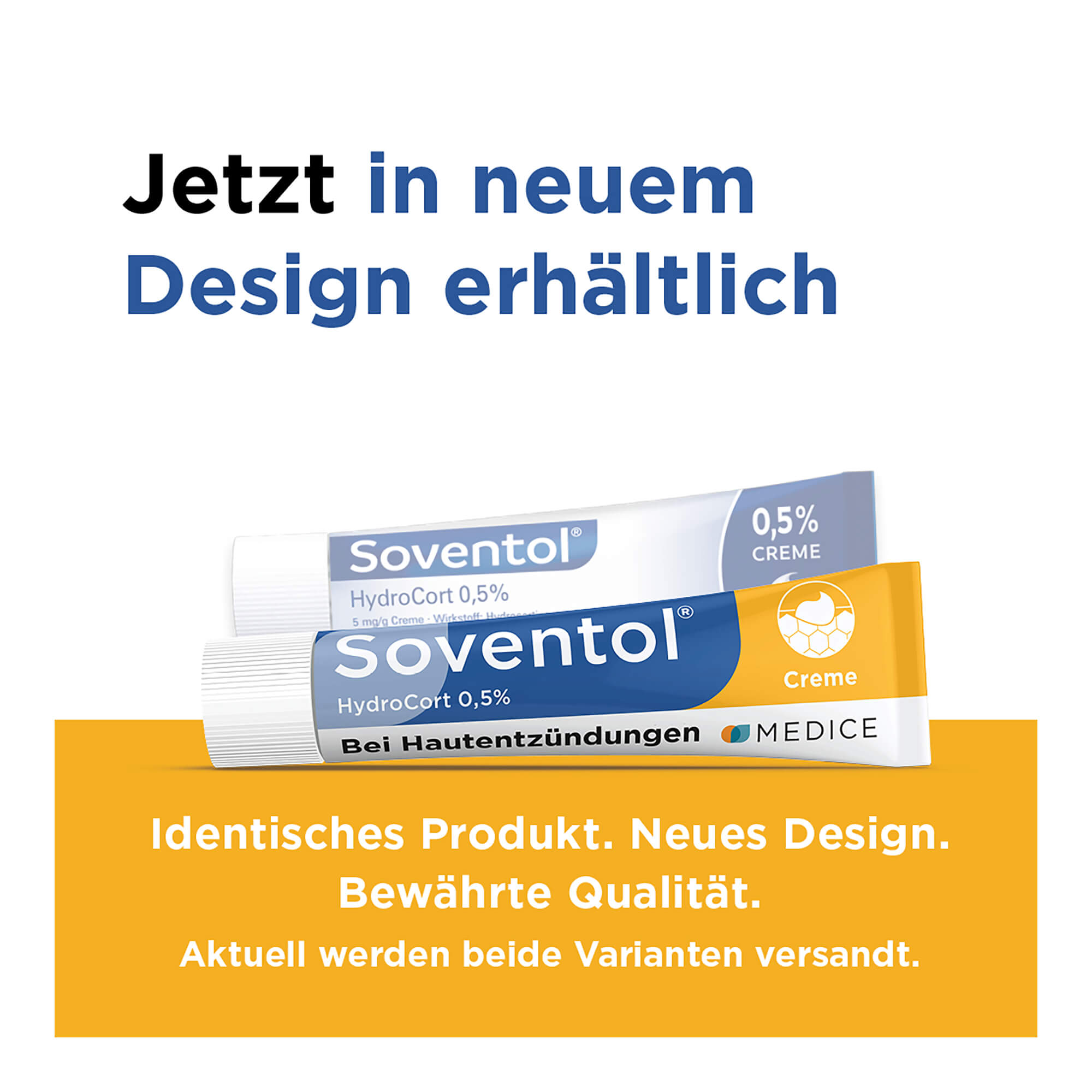 Grafik Soventol Hydrocort 0,5% Creme Designänderung