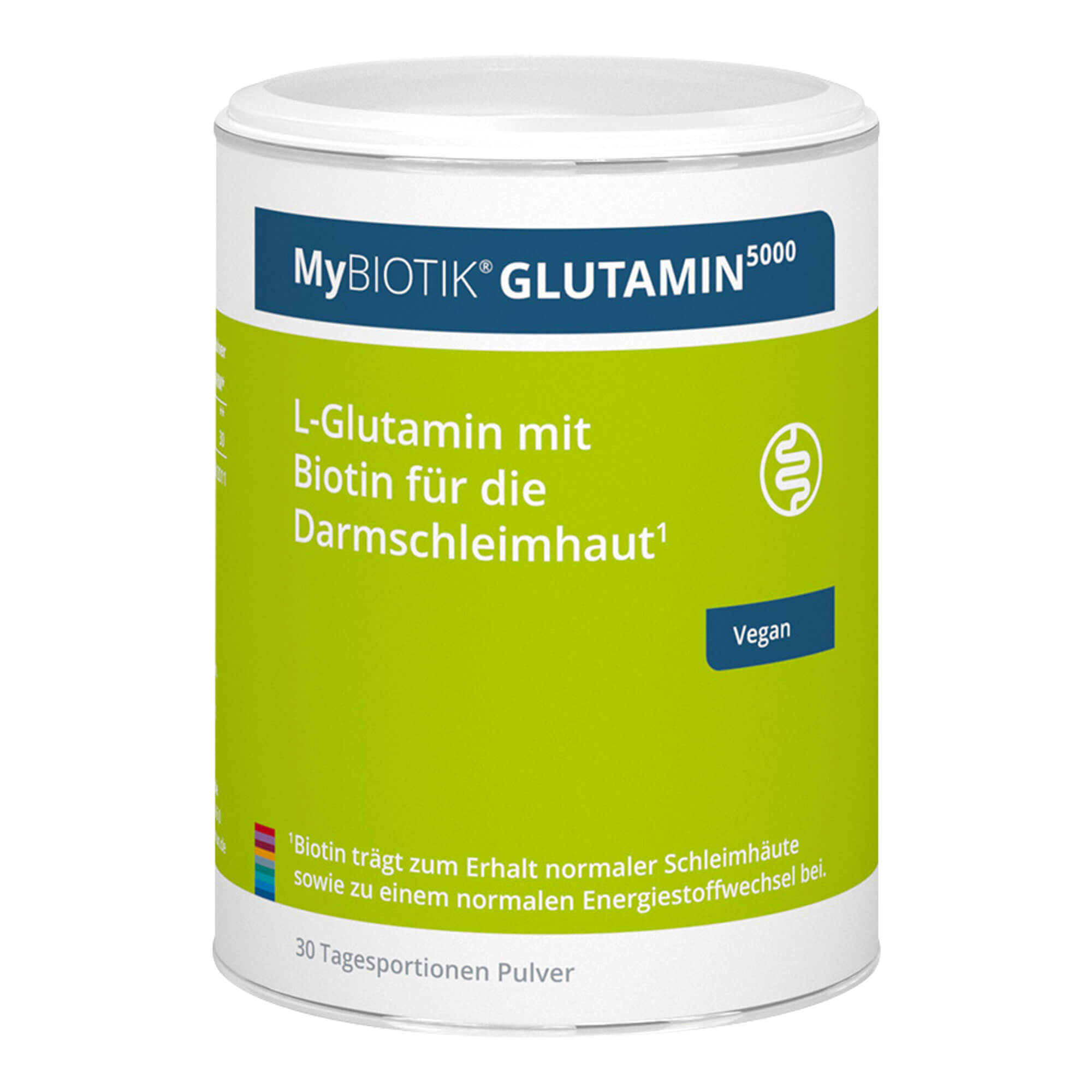 L-Glutamin mit Biotin für die Darmschleimhaut.