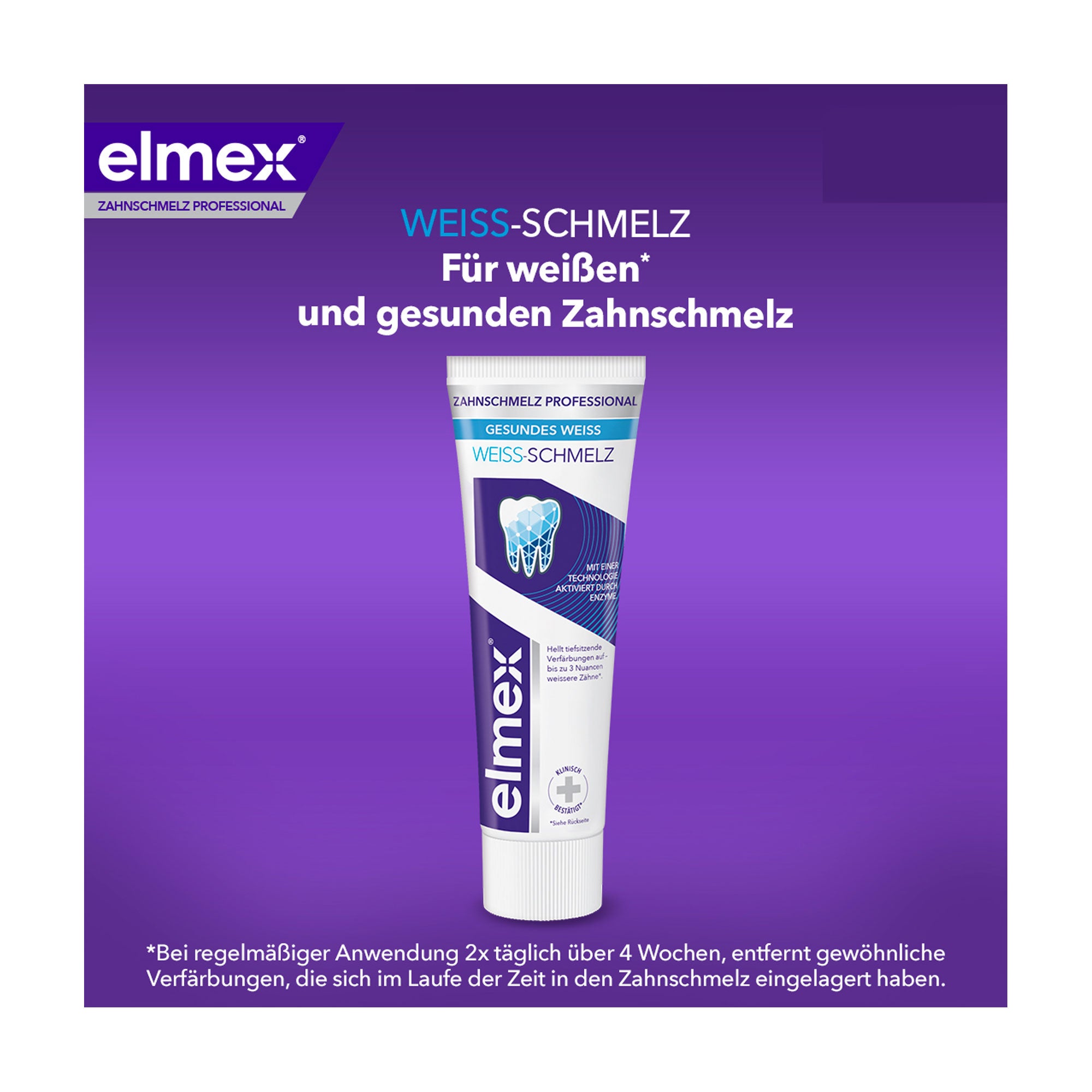 Grafik Elmex Zahnschmelz Professional Weiss Schmelz Zahnpasta Für weißen* und gesunden Zahnschmelz