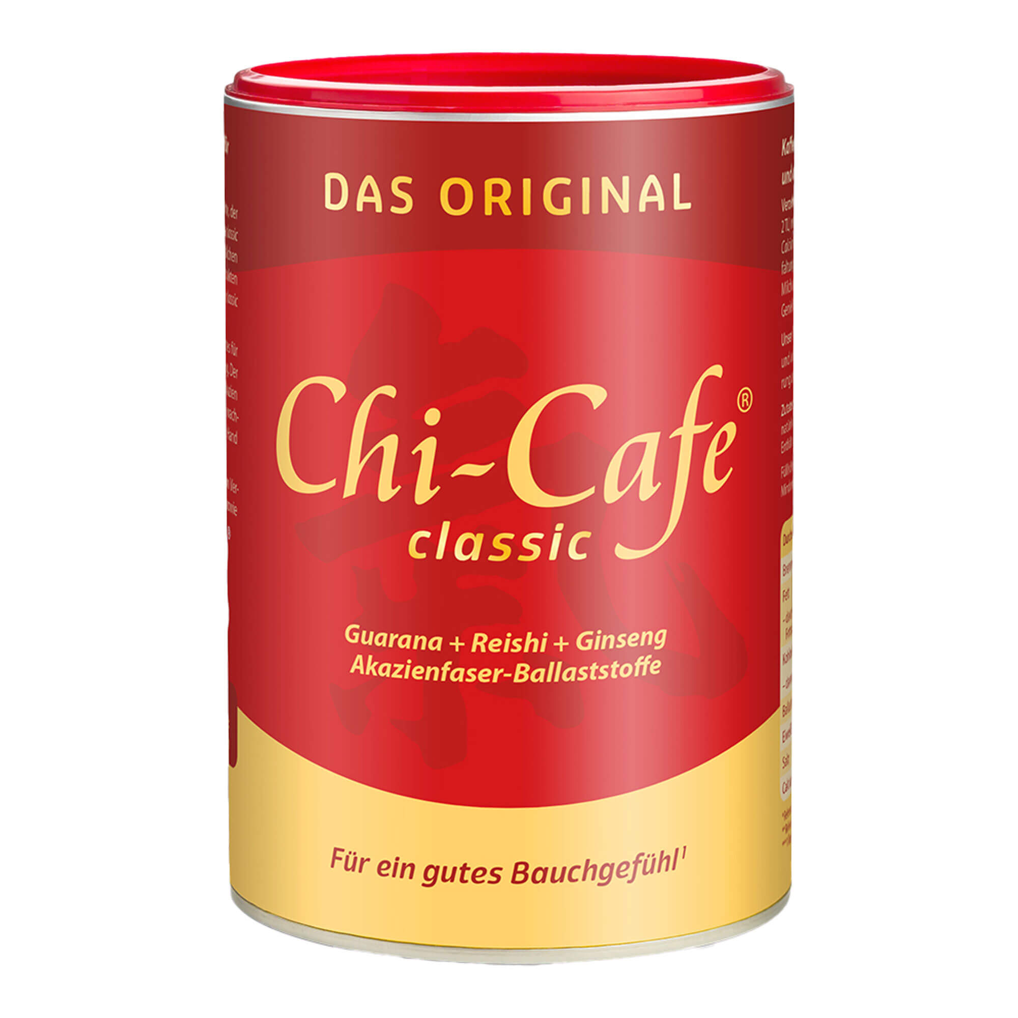 Die besondere Kaffee-Alternative. Mit Ballaststoffen aus der Akazienfaser, Guarana, Ginseng und Reishi-Pilz.