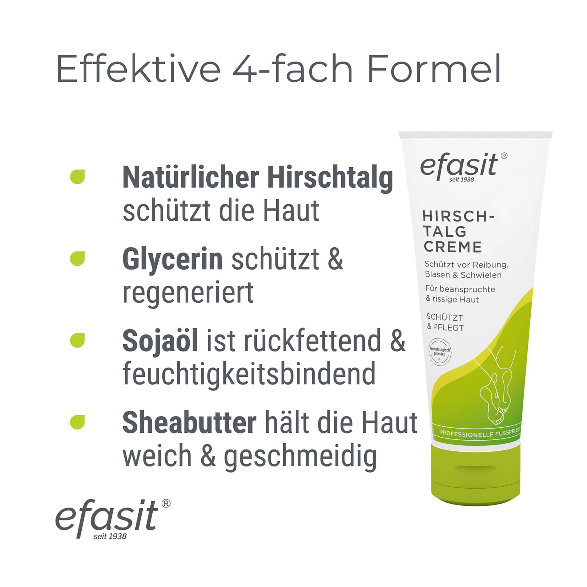 Grafik Efasit Hirschtalg Creme Effektive 4-fach Formel