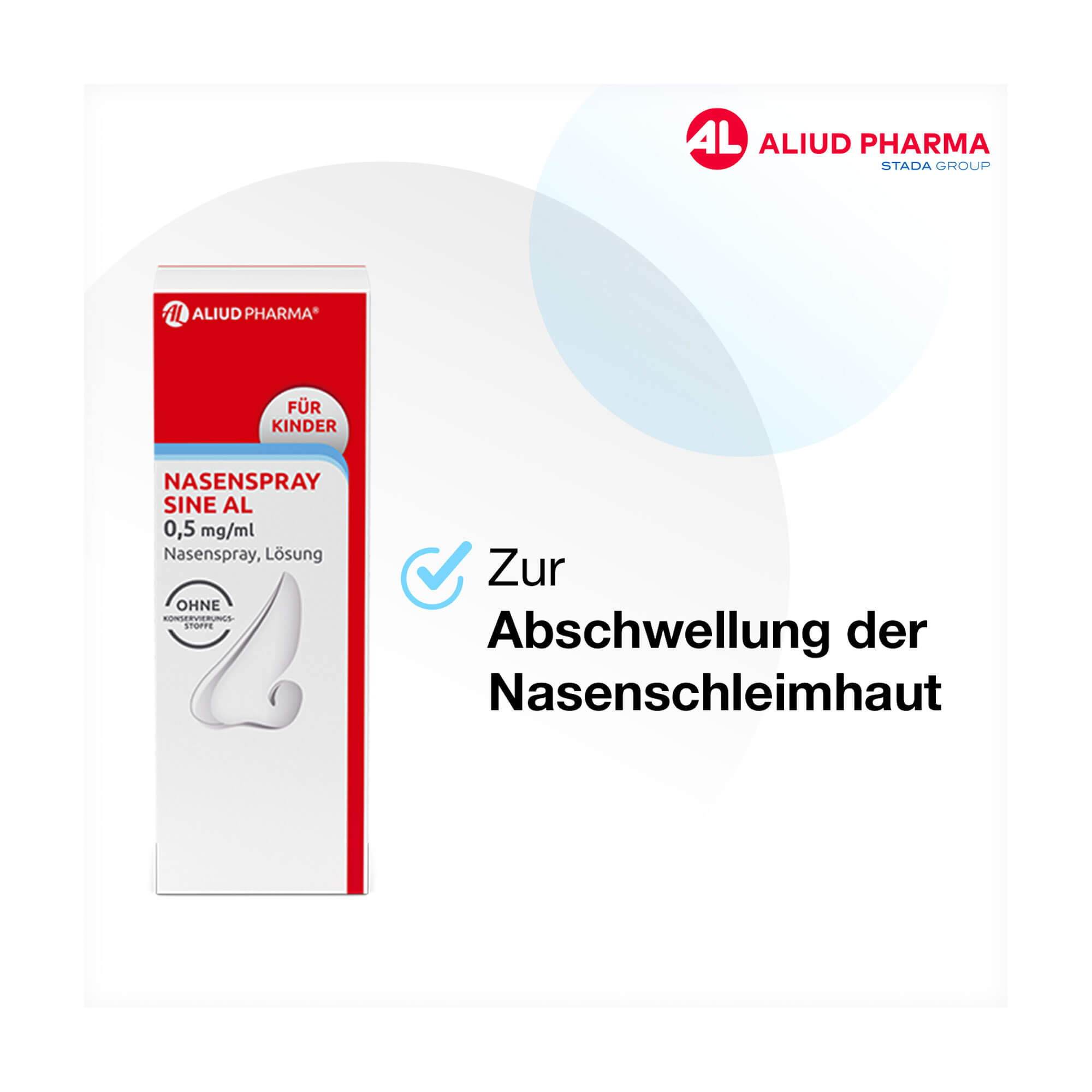 Grafik Nasenspray sine AL 0,5 mg/ml für Kinder Zur Abschwellung der Nasenschleimhaut