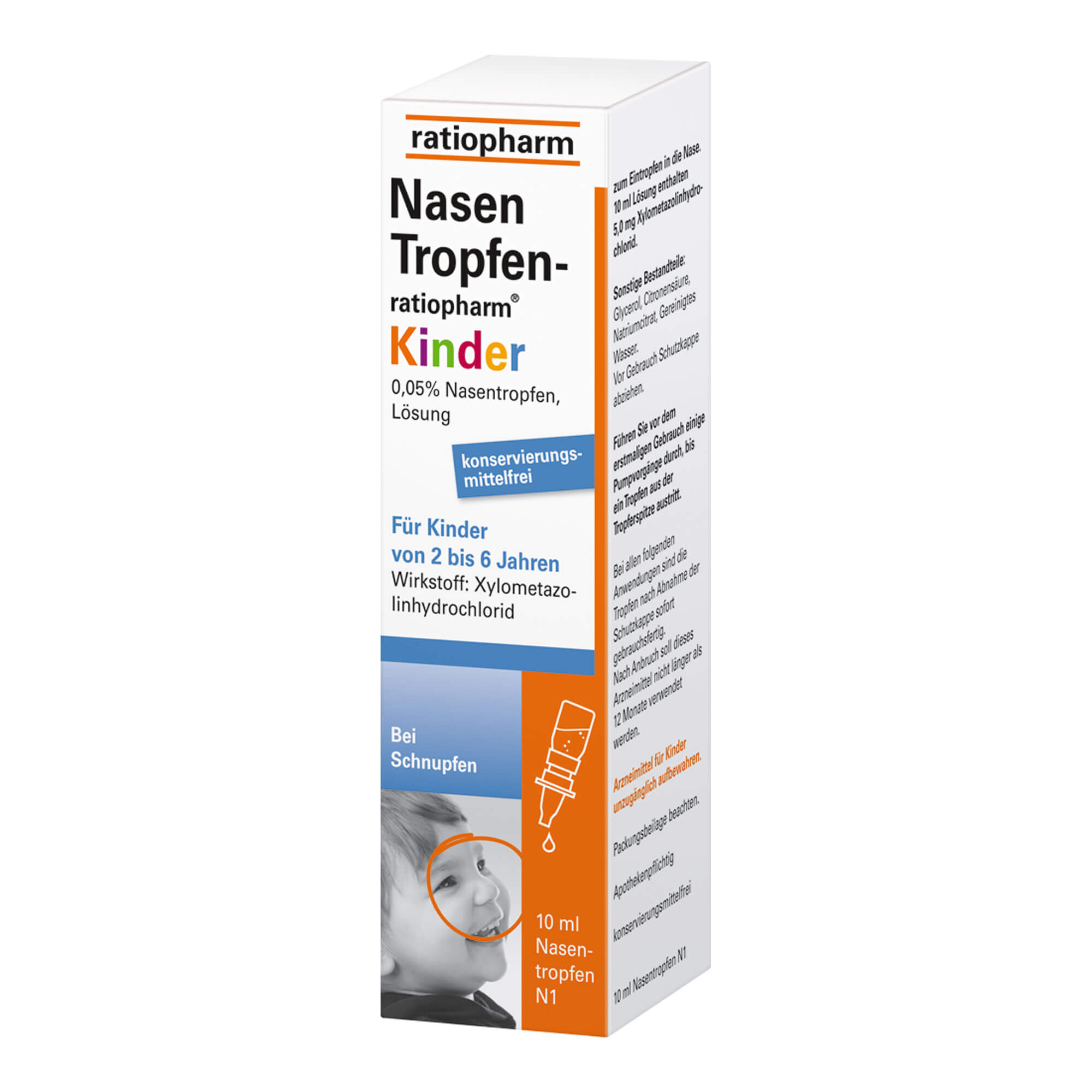 Zur Abschwellung der Nasenschleimhaut (Kurzzeitbehandlung) bei Schnupfen, anfallsweise auftretendem Fließschnupfen oder allergischem Schnupfen. Bei Kindern im Alter von 2 bis 6 Jahren.