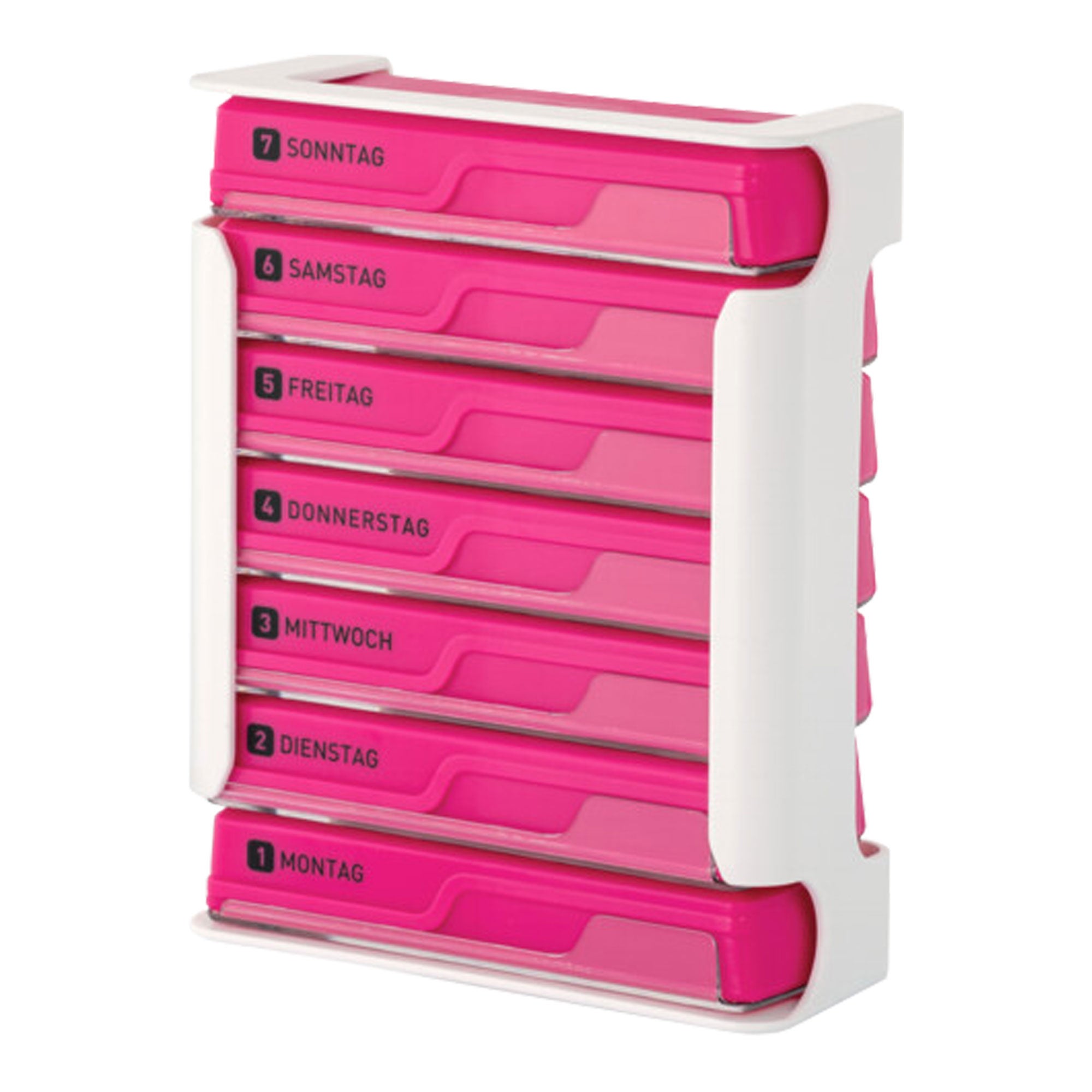 WEPA 7 Tage Compact Wochenmagazin weiß/pink stehend