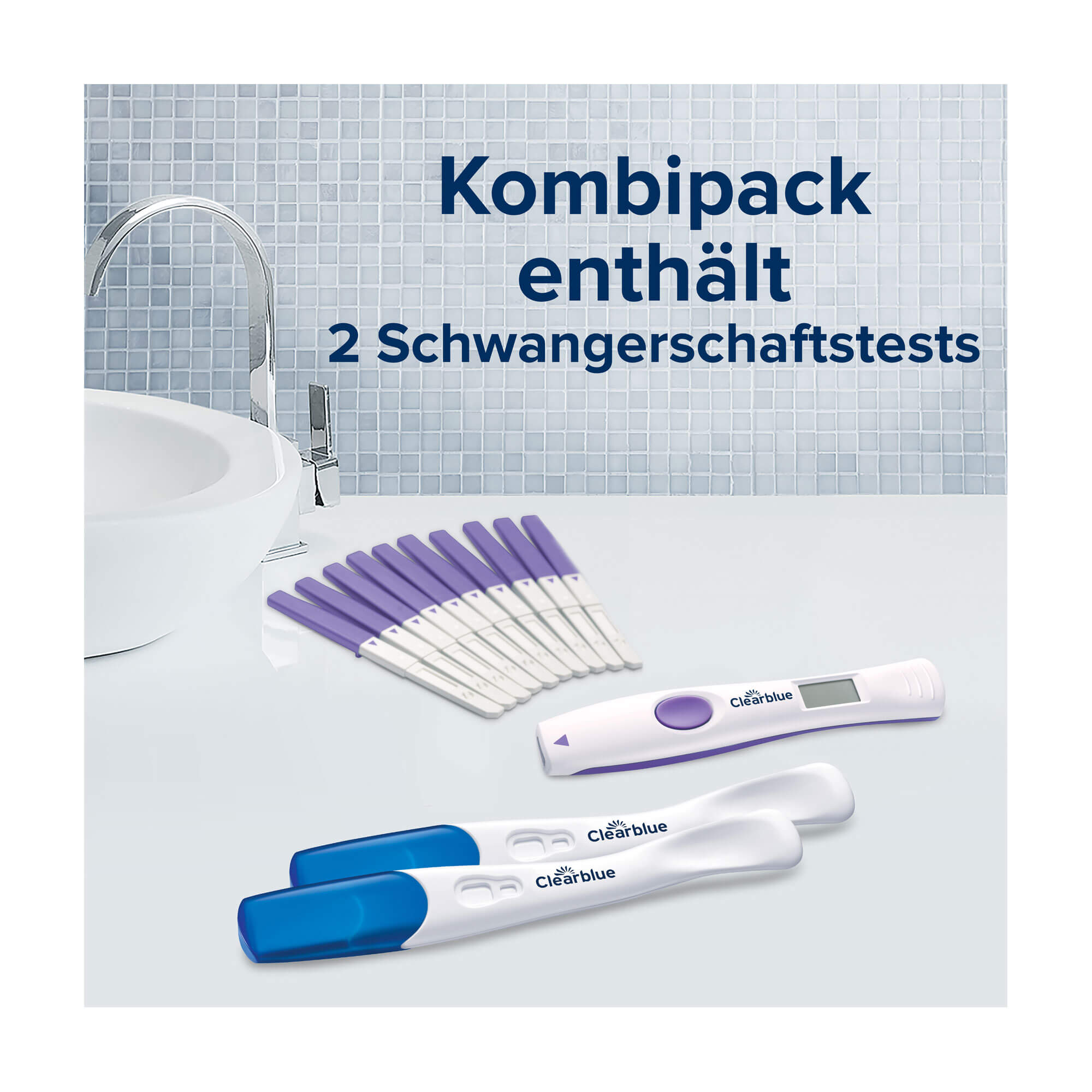 Grafik Clearblue Ovulationstest + Schwangerschaftstest Kombipack Packungsinhalt