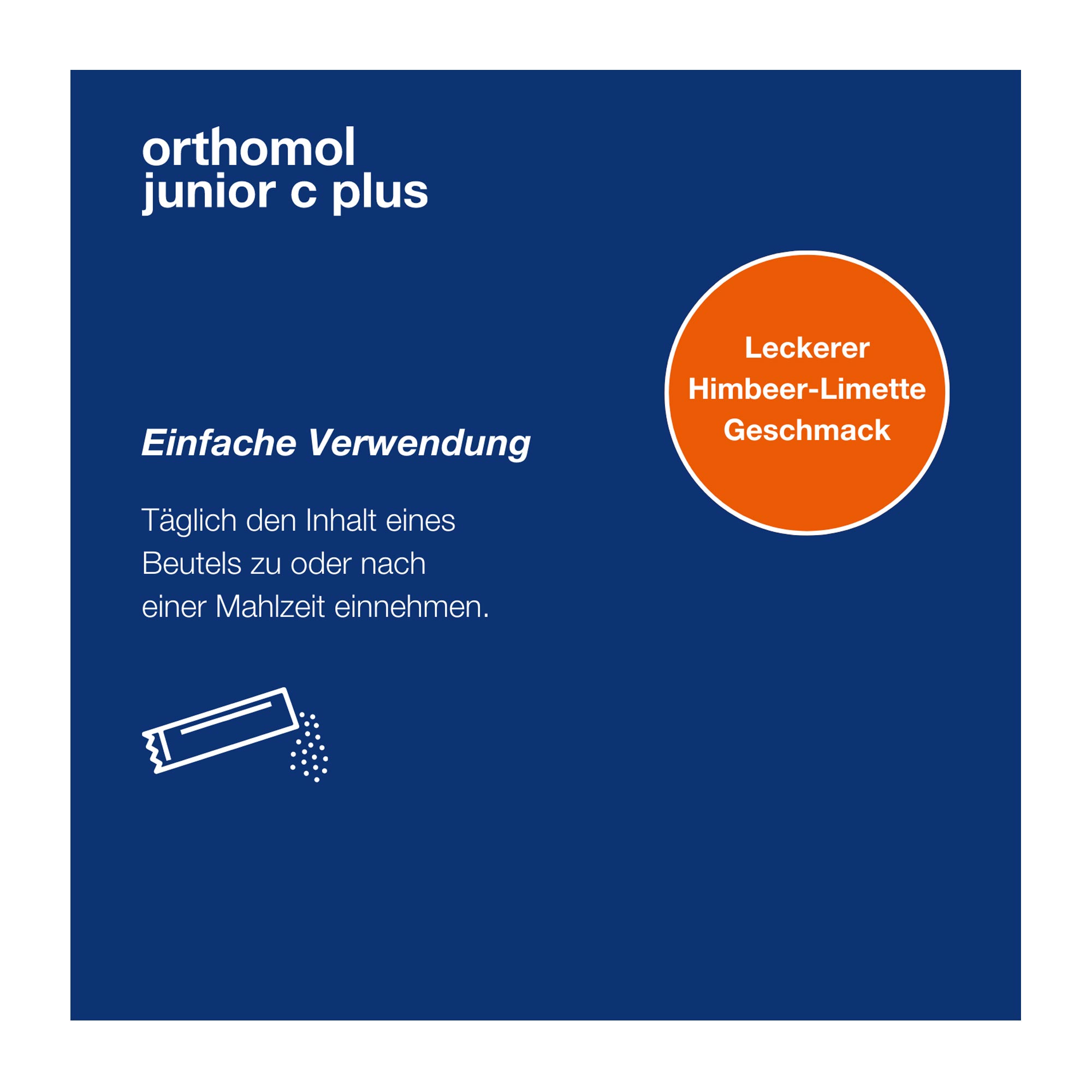 Orthomol Junior C plus Granulat einfache Anwendung mit leckerem Himbeer-Limettengeschmack