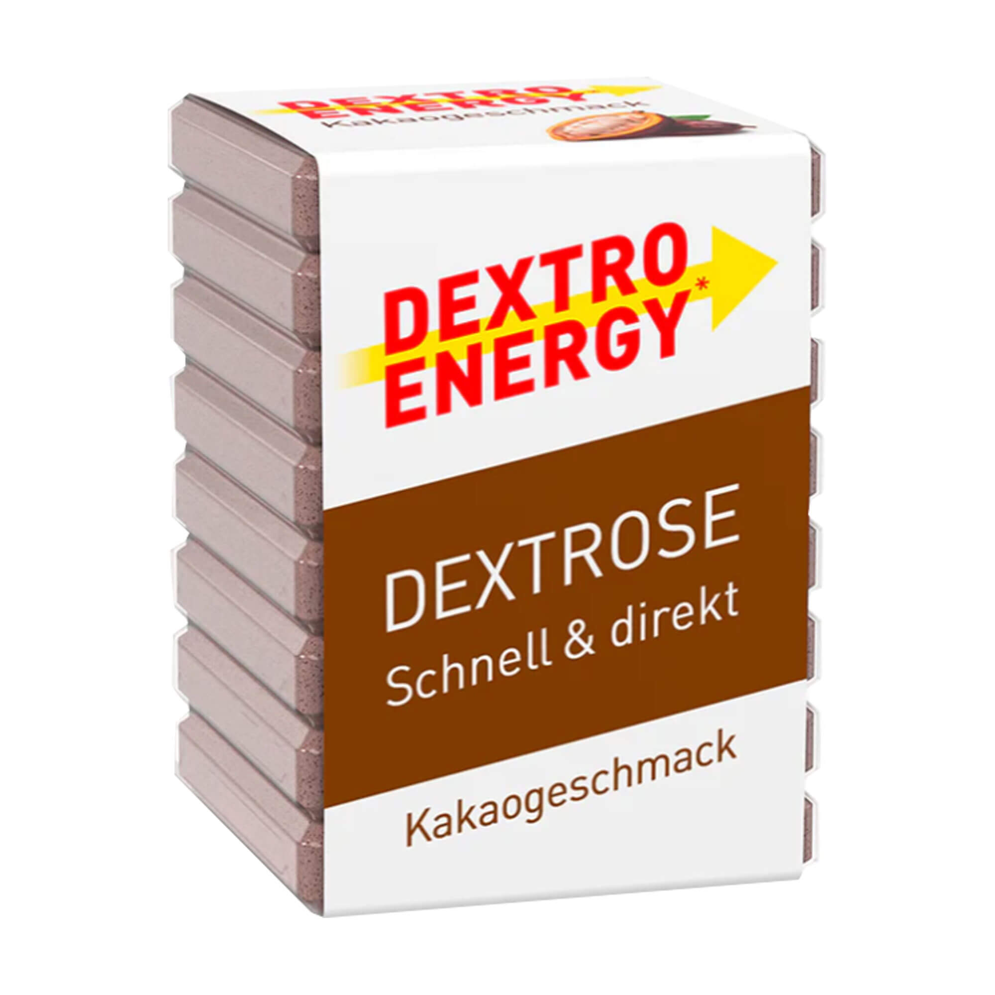 Wertvolle Dextrose mit leckerem Kakao-Geschmack.