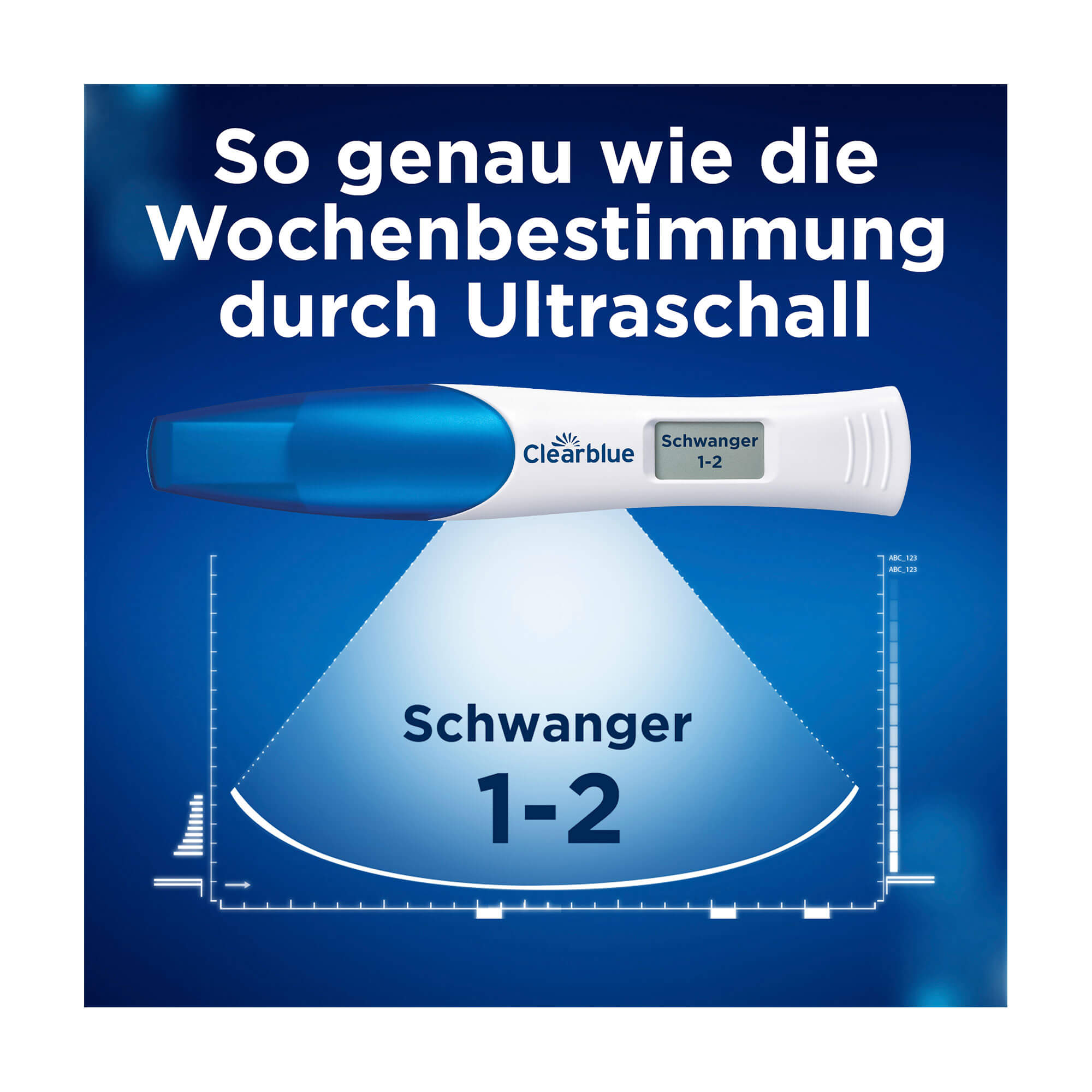 Grafik Clearblue Schwangerschaftsfrühtest mit Wochenbestimmung So genau wie die Wochenbestimmung durch Ultraschall